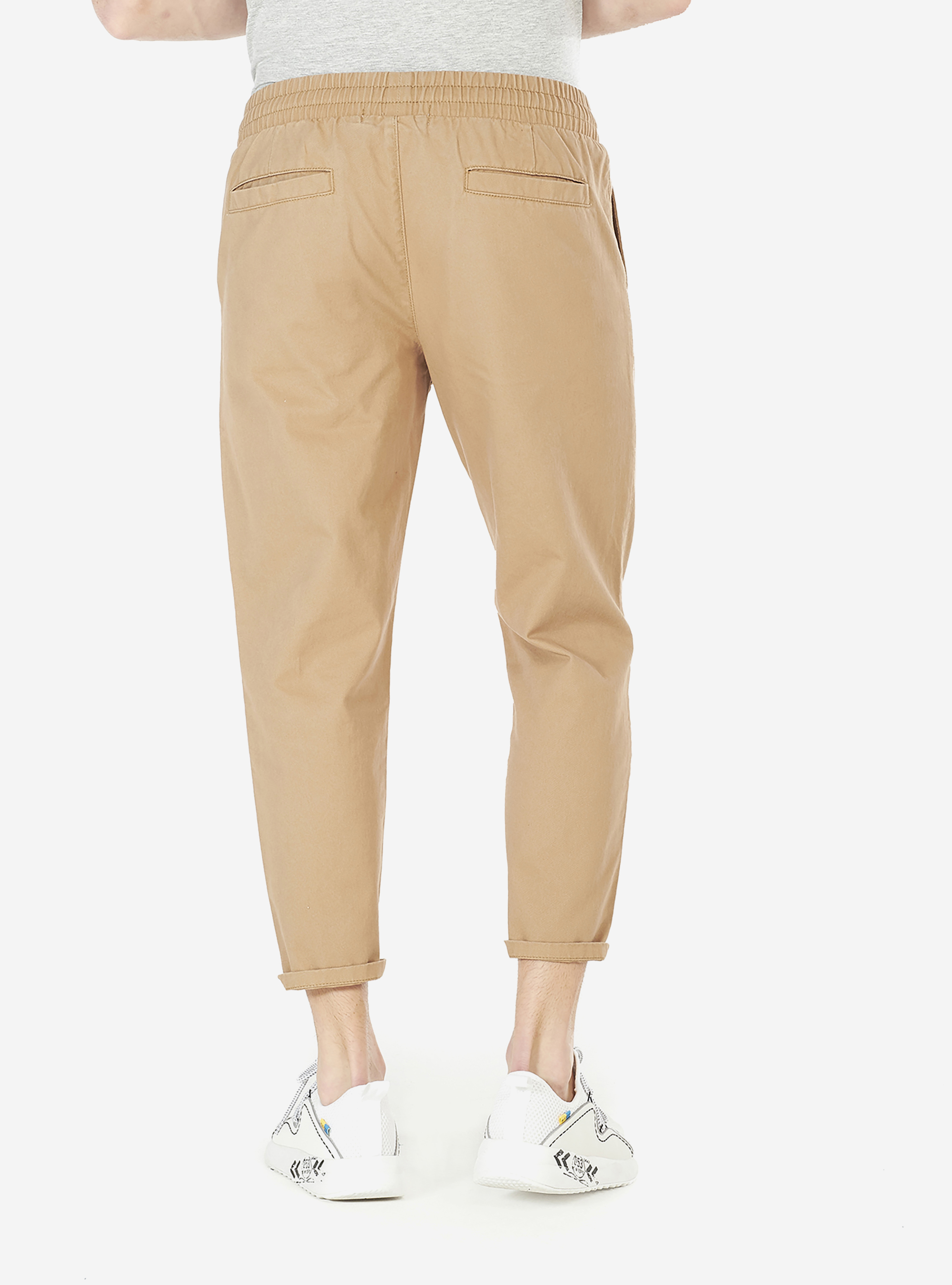 Pantaloni jogger in cotone twill, C536 TOBACCO
