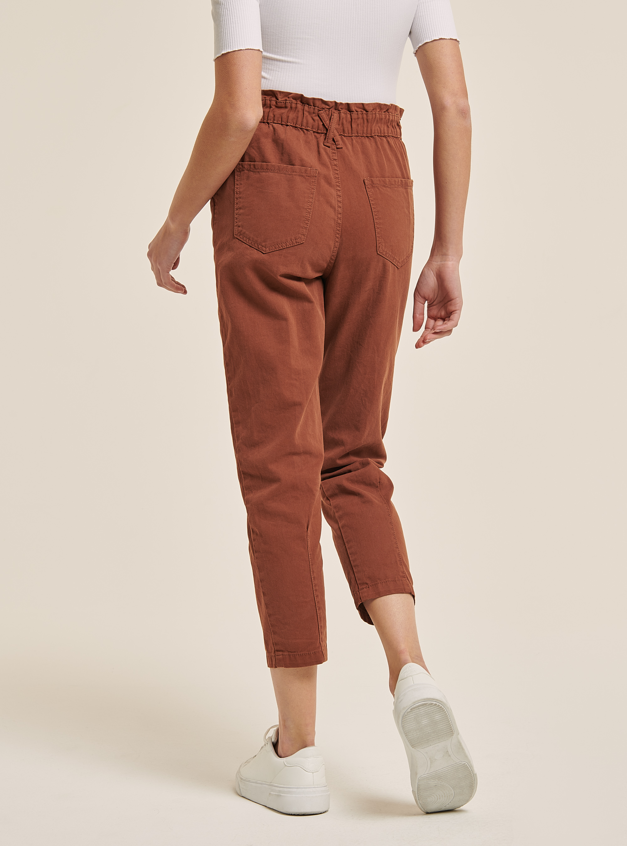 Pantaloni baggy in cotone, C3401 RUSTY