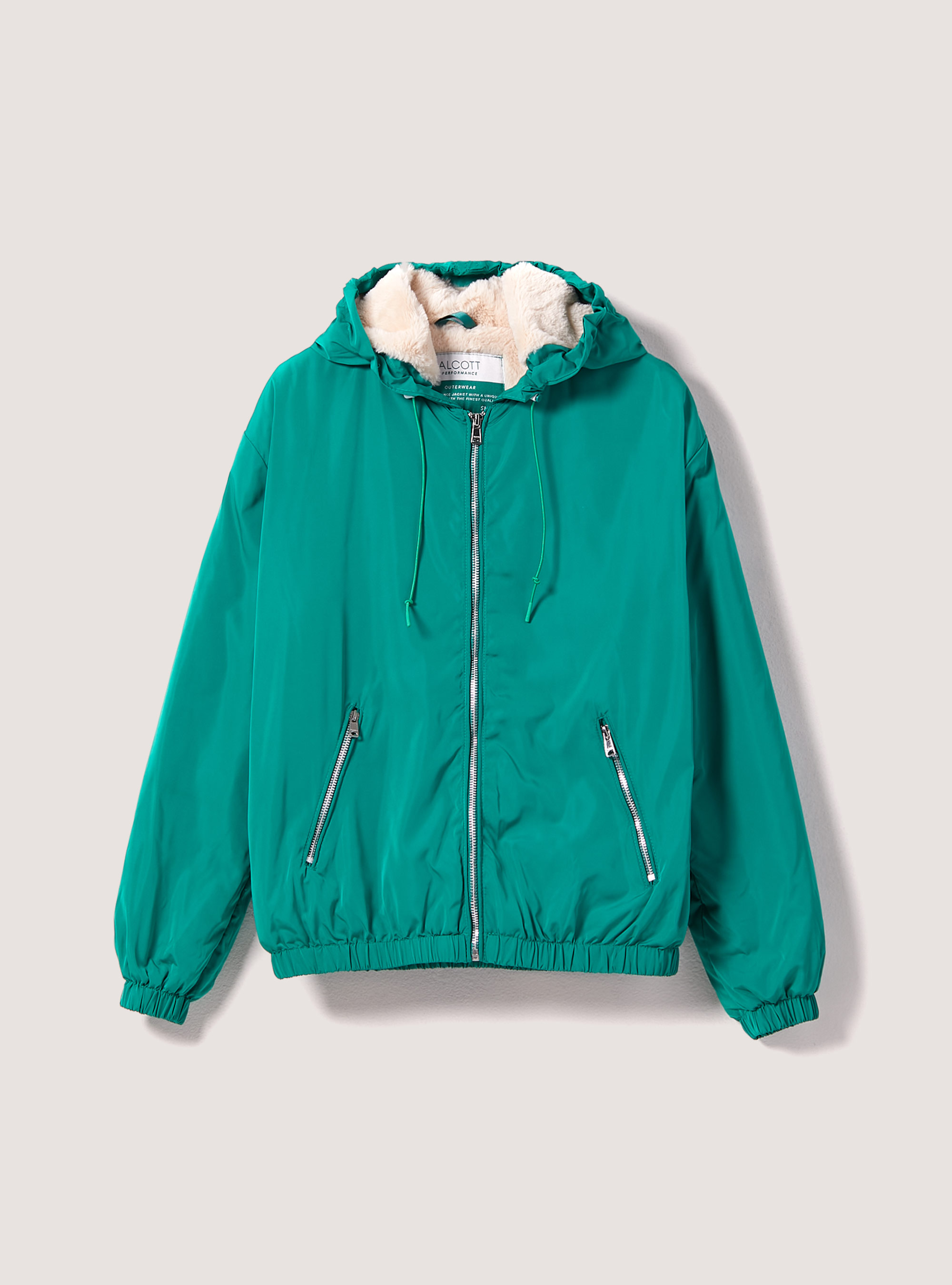 Bomber jacket with faux fur lining, GN2 GREEN MEDIUM
