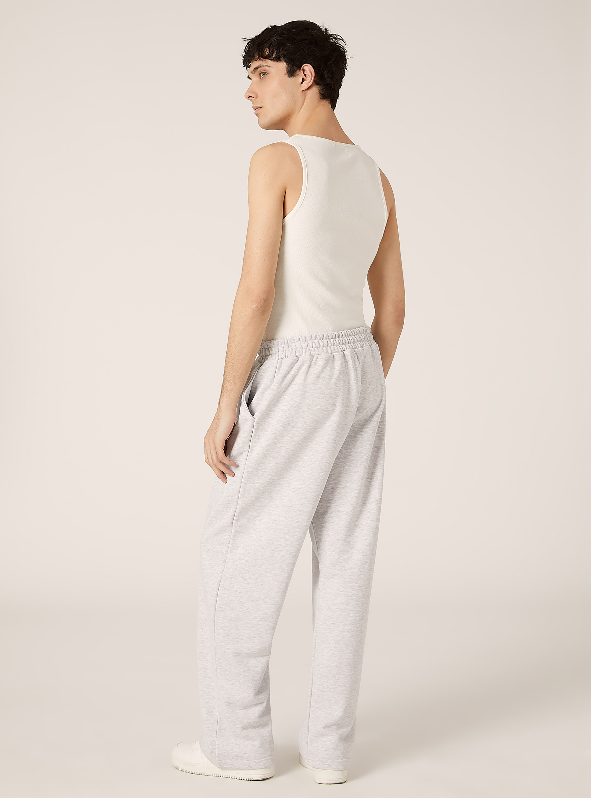 Pantalon ample en peluche, MGY3 GREY MEL LIGHT