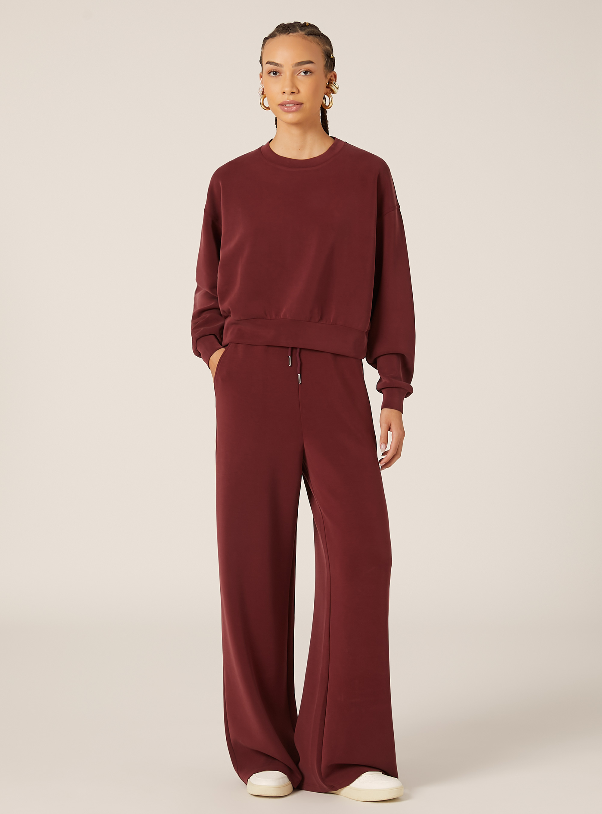 Soft touch sweatshirt, BO1 BORDEAUX DARK