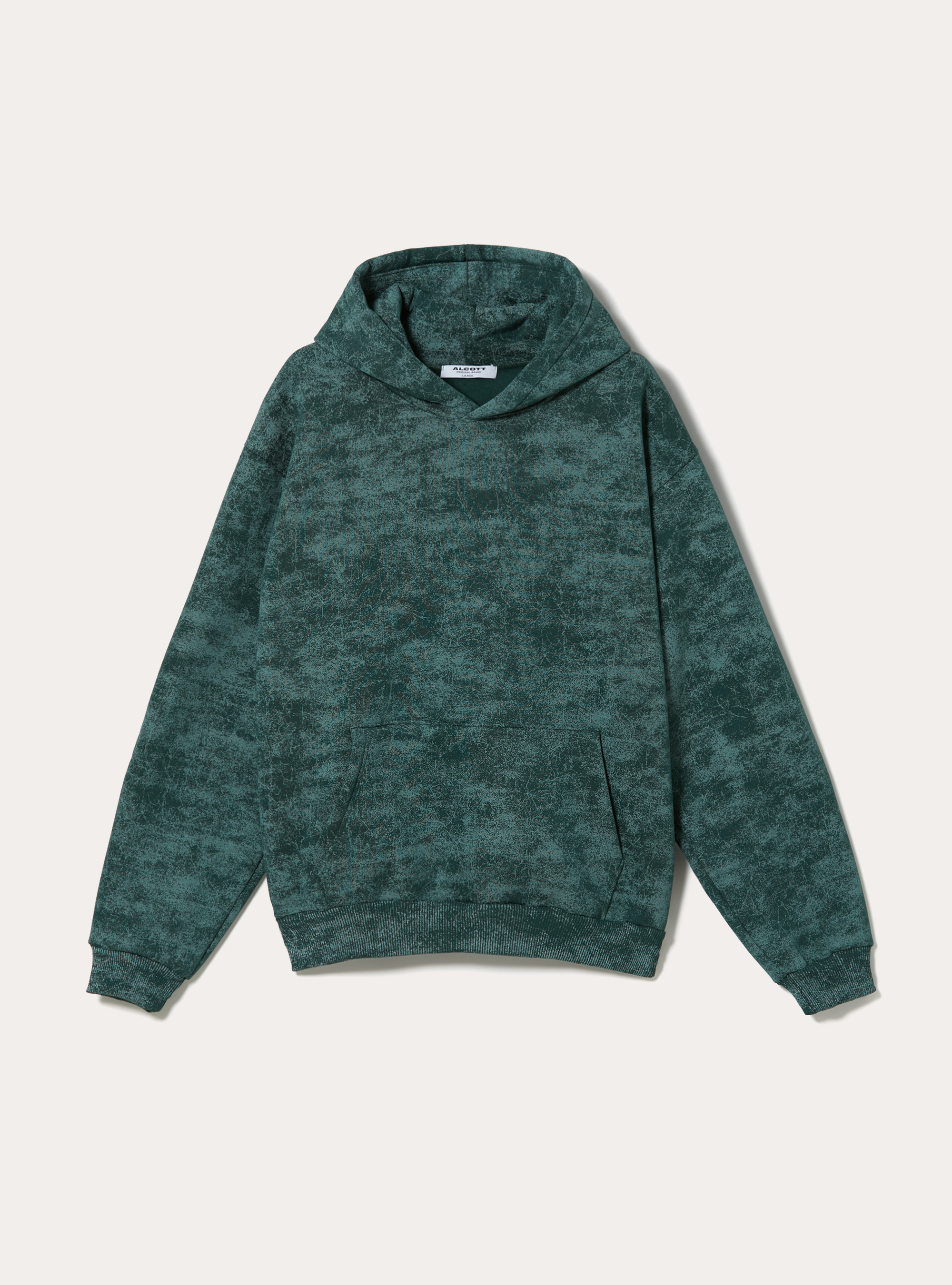 Marmoriertes Sweatshirt mit kastenförmiger Passform, GN1 GREEN DARK