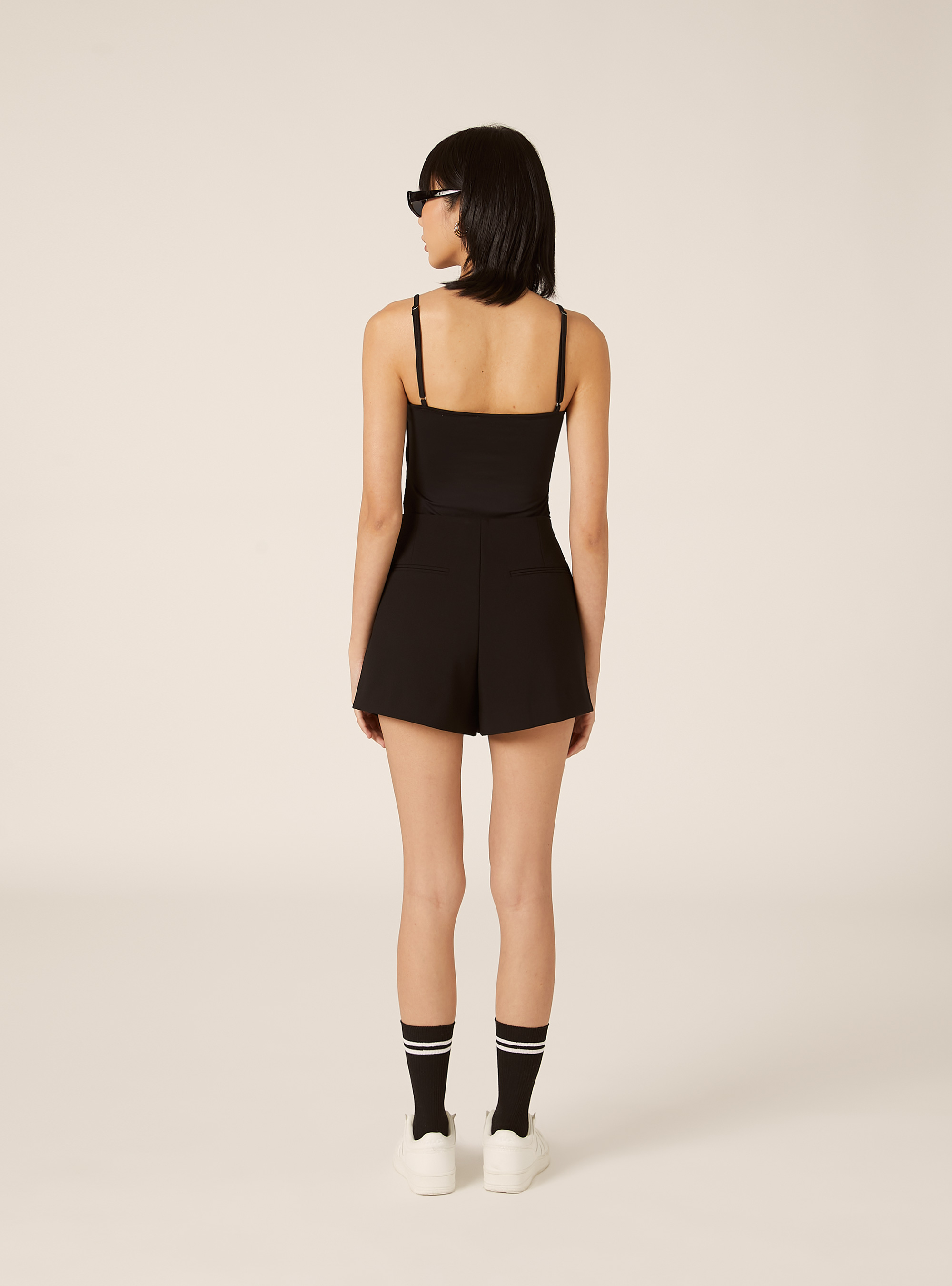 Body con bretelle sottili, BK1 BLACK