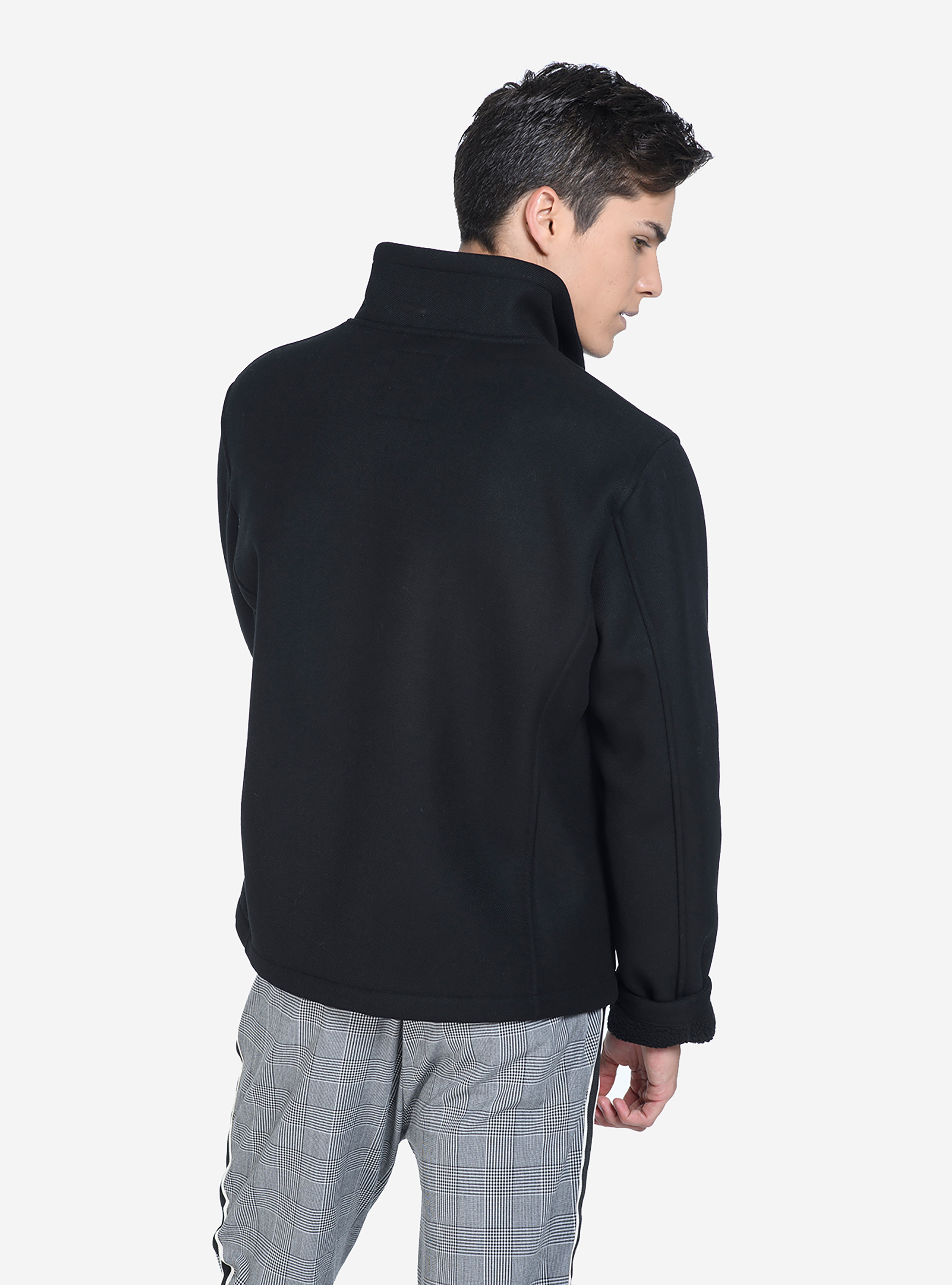 Giubbotto con tasche zip, NERO