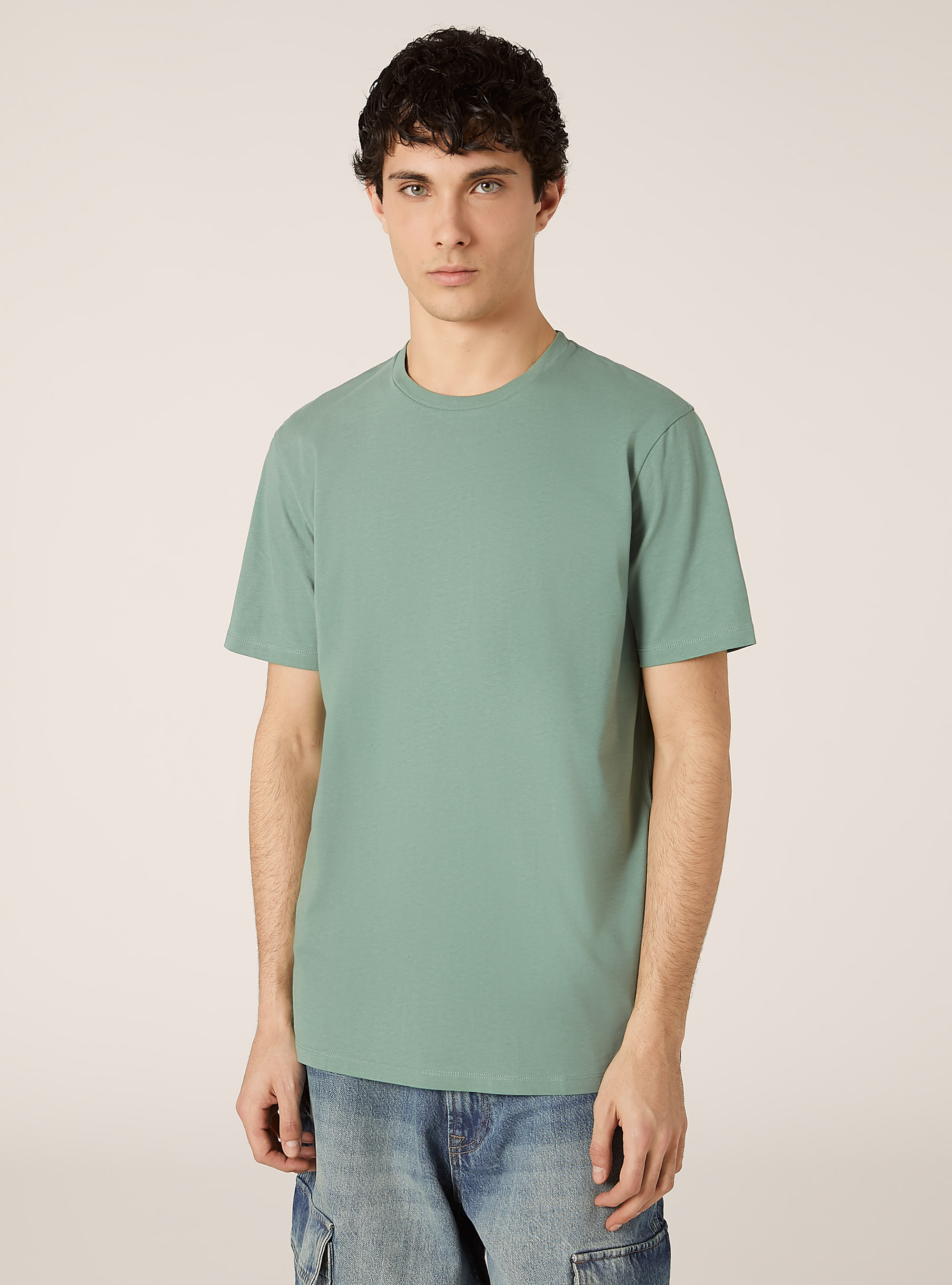 Cotton crew neck t-shirt, KY3 KAKY LIGHT