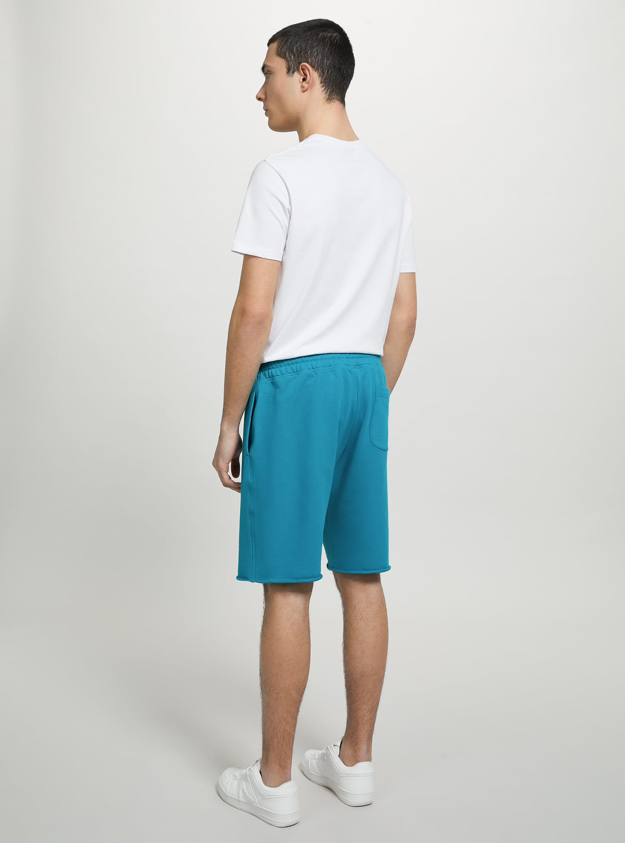 Bermudas jogger de algod&oacute;n, OB2 BLUE OIL MED.