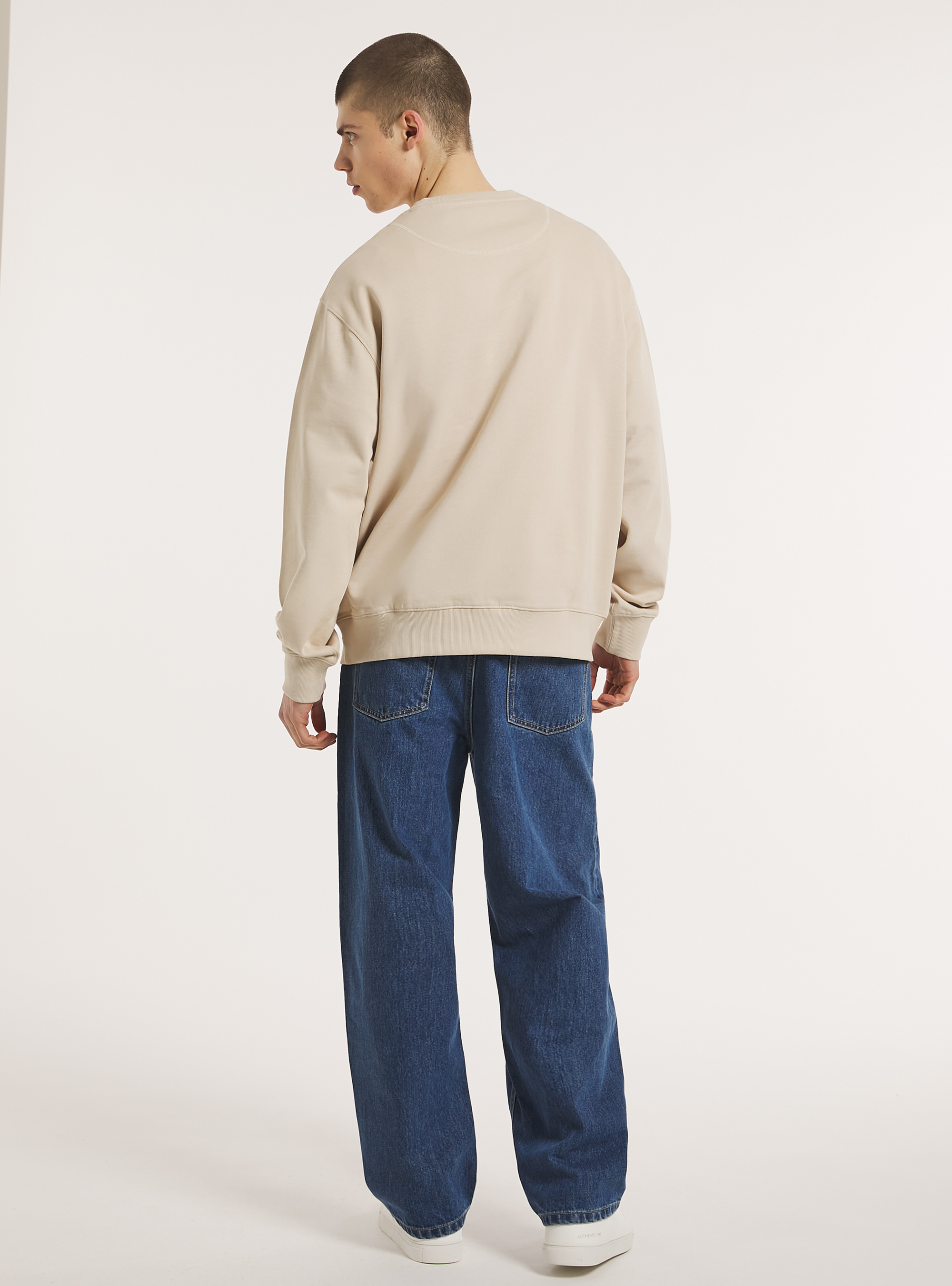 Plain-coloured crew-neck sweatshirt, BG3 BEIGE LIGHT