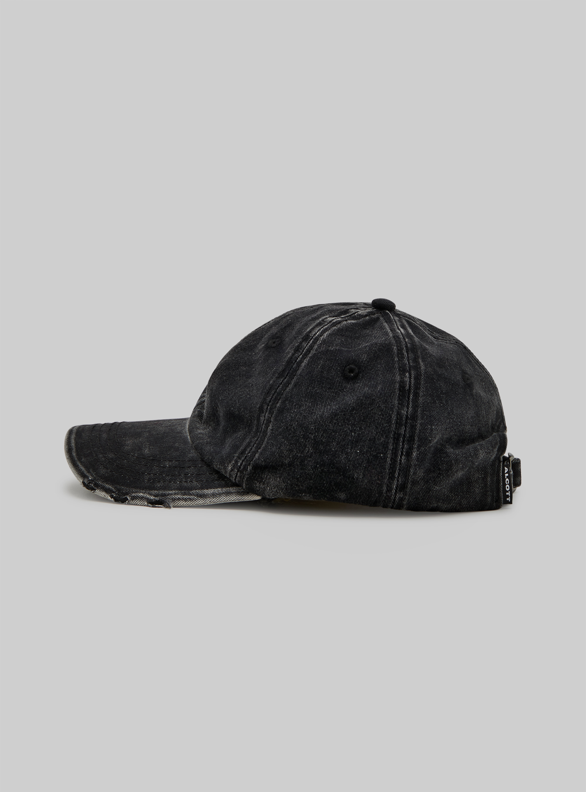 Casquette en denim délave, BK1 BLACK