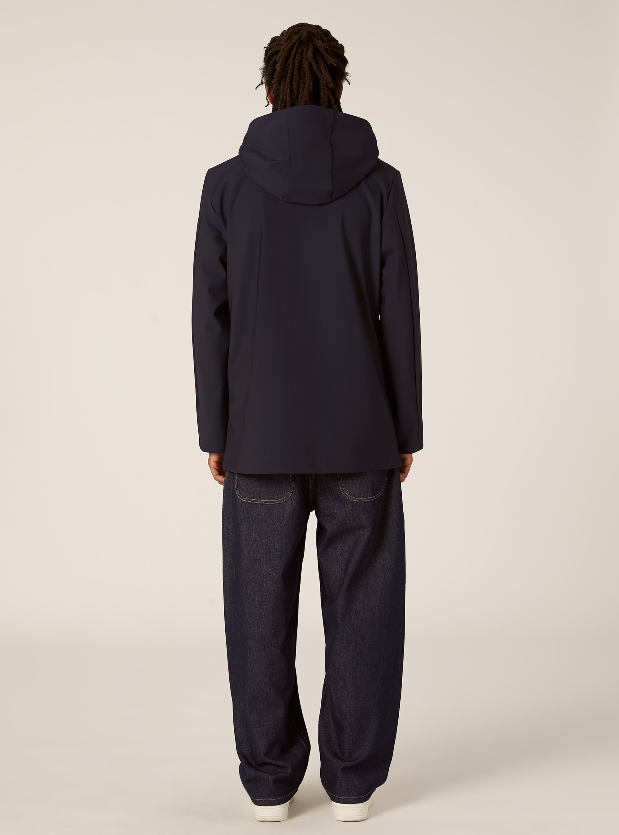 Technical fabric jacket with hood, NA1 NAVY DARK