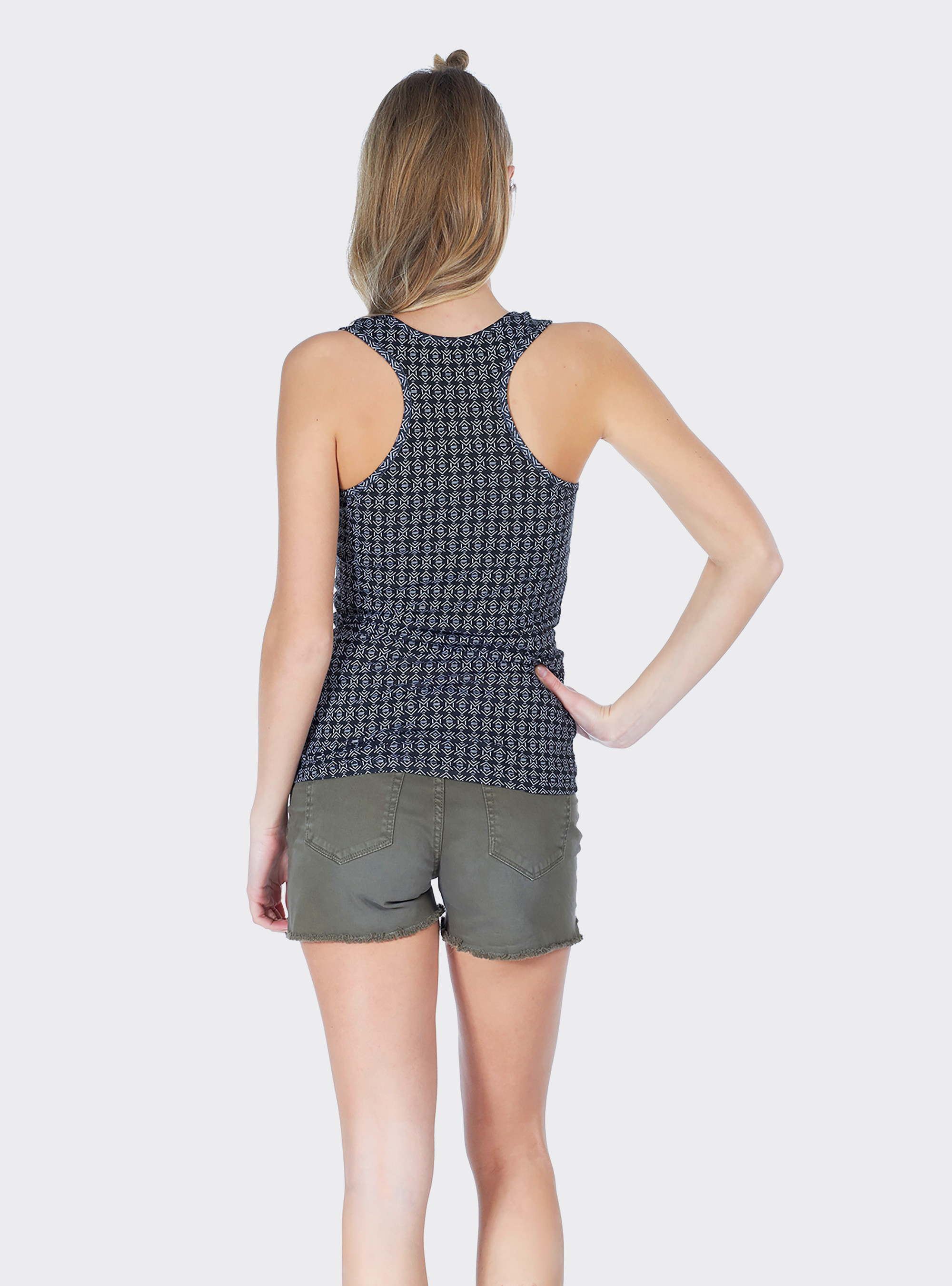 Top stampa allover e scollo americano, TRIBAL