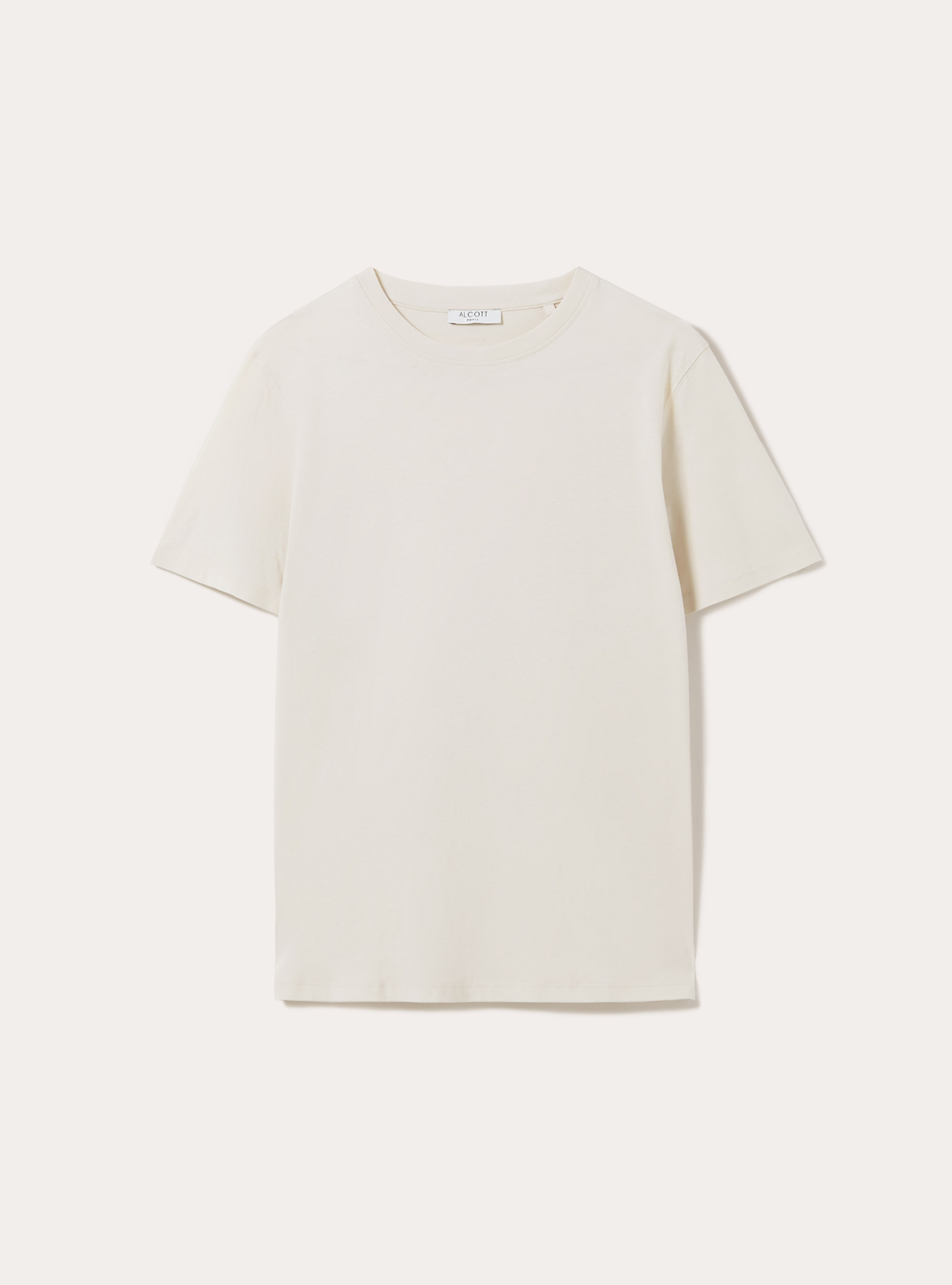 Crew-neck cotton T-shirt, CR3 CREAM LIGHT