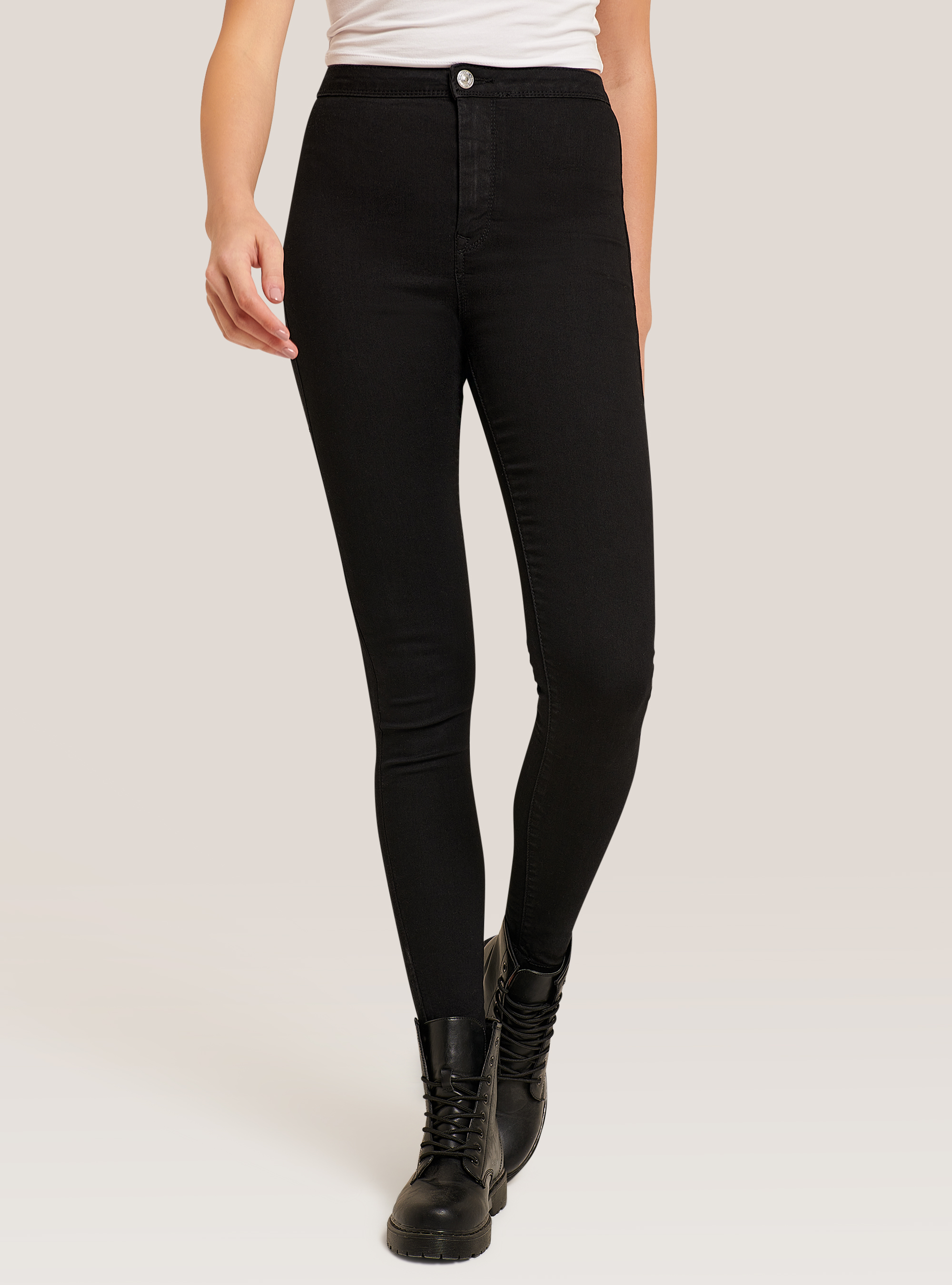 Jeggins stretch à taille haute, C101 BLACK