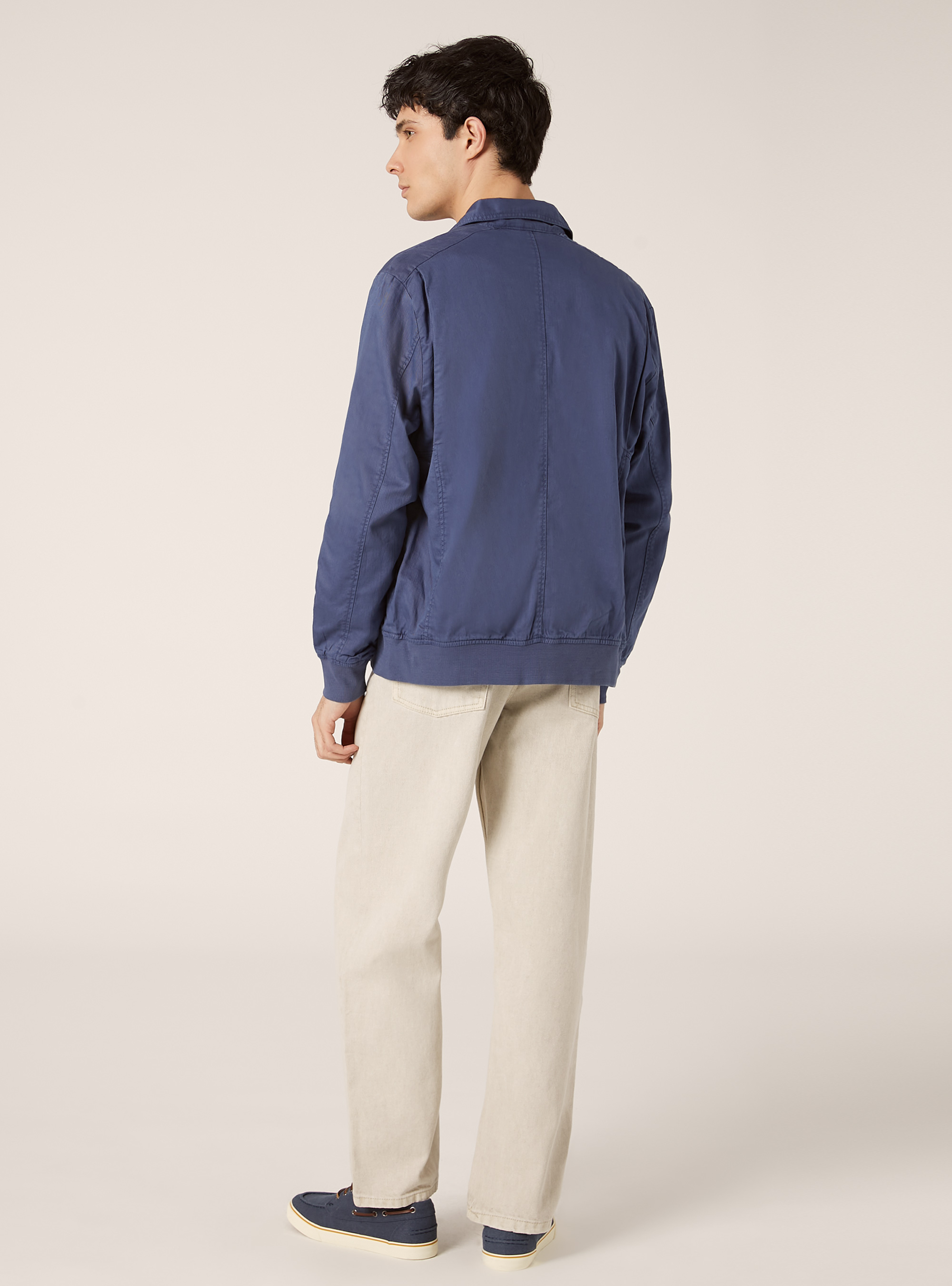 Bomberjacke aus einer Leinenmischung mit großen Taschen, NA2 NAVY MEDIUM