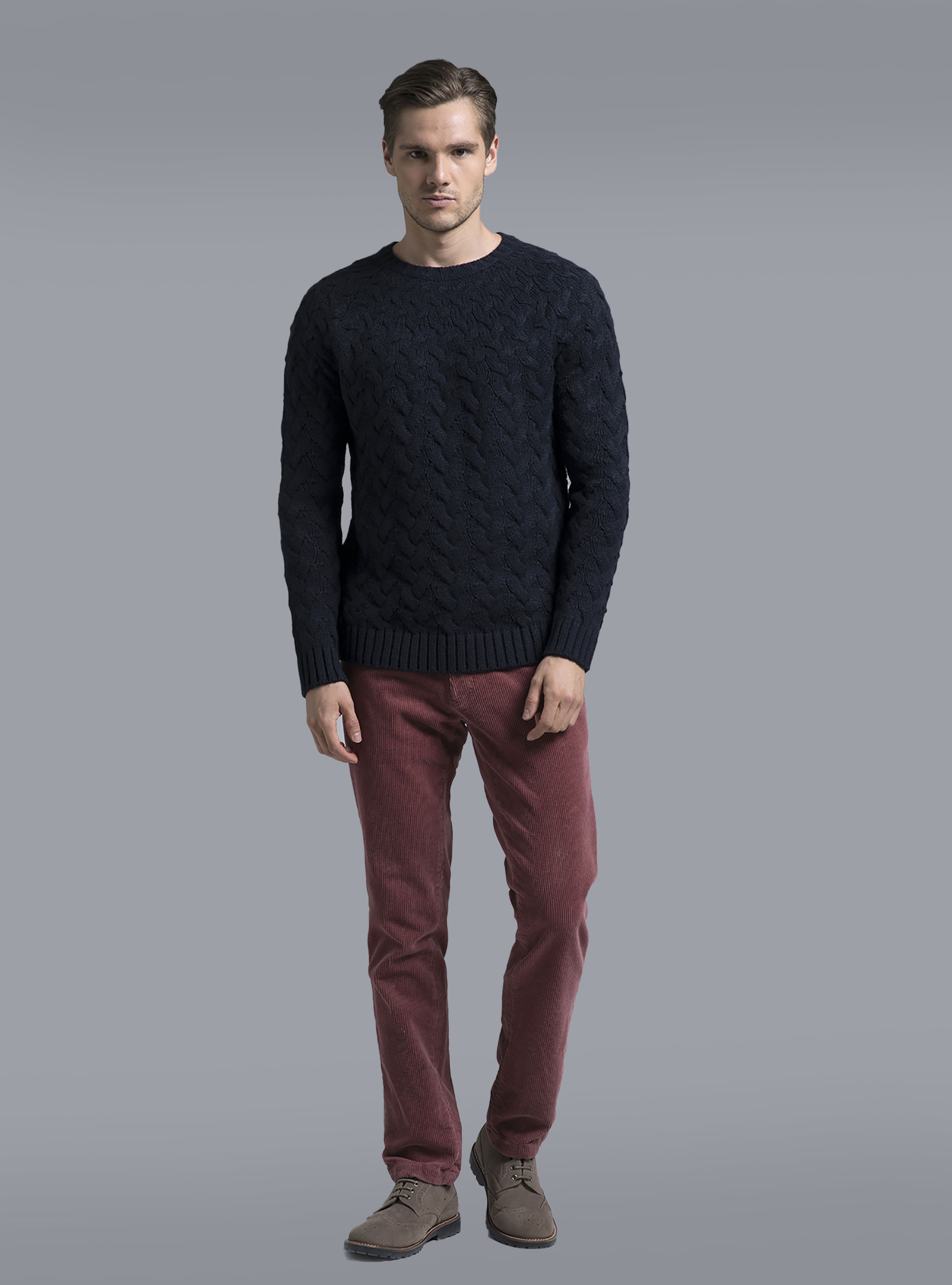 Maglia con trecce, BLUE NAVY