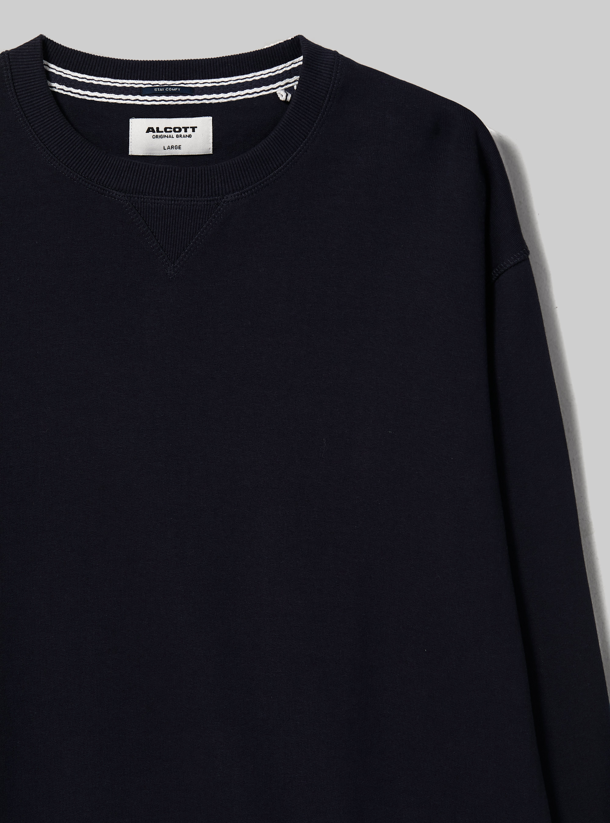 Plain-coloured crew-neck sweatshirt, NA1 NAVY DARK
