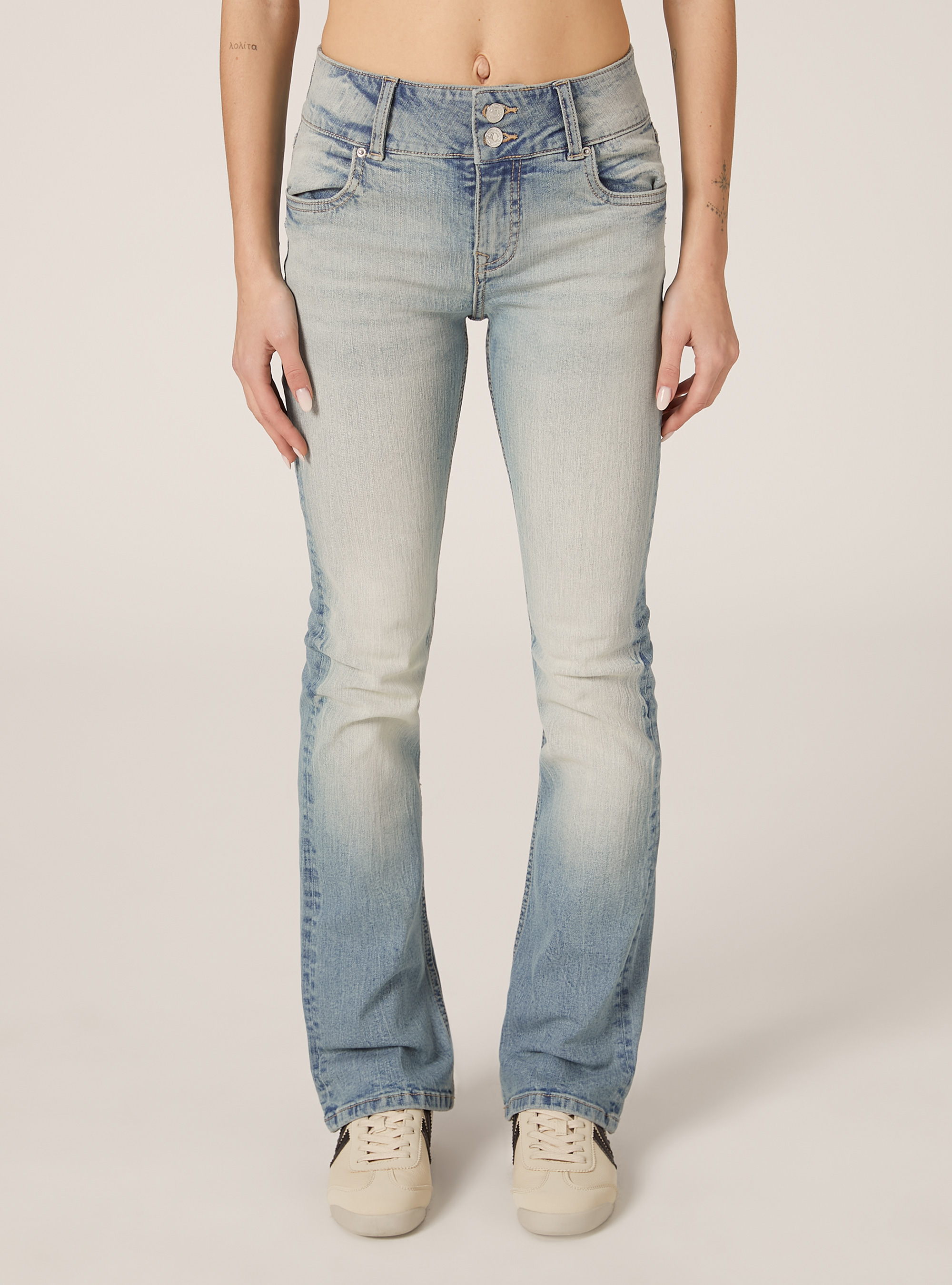 Jeans bootcut low waist, D006 AZURE
