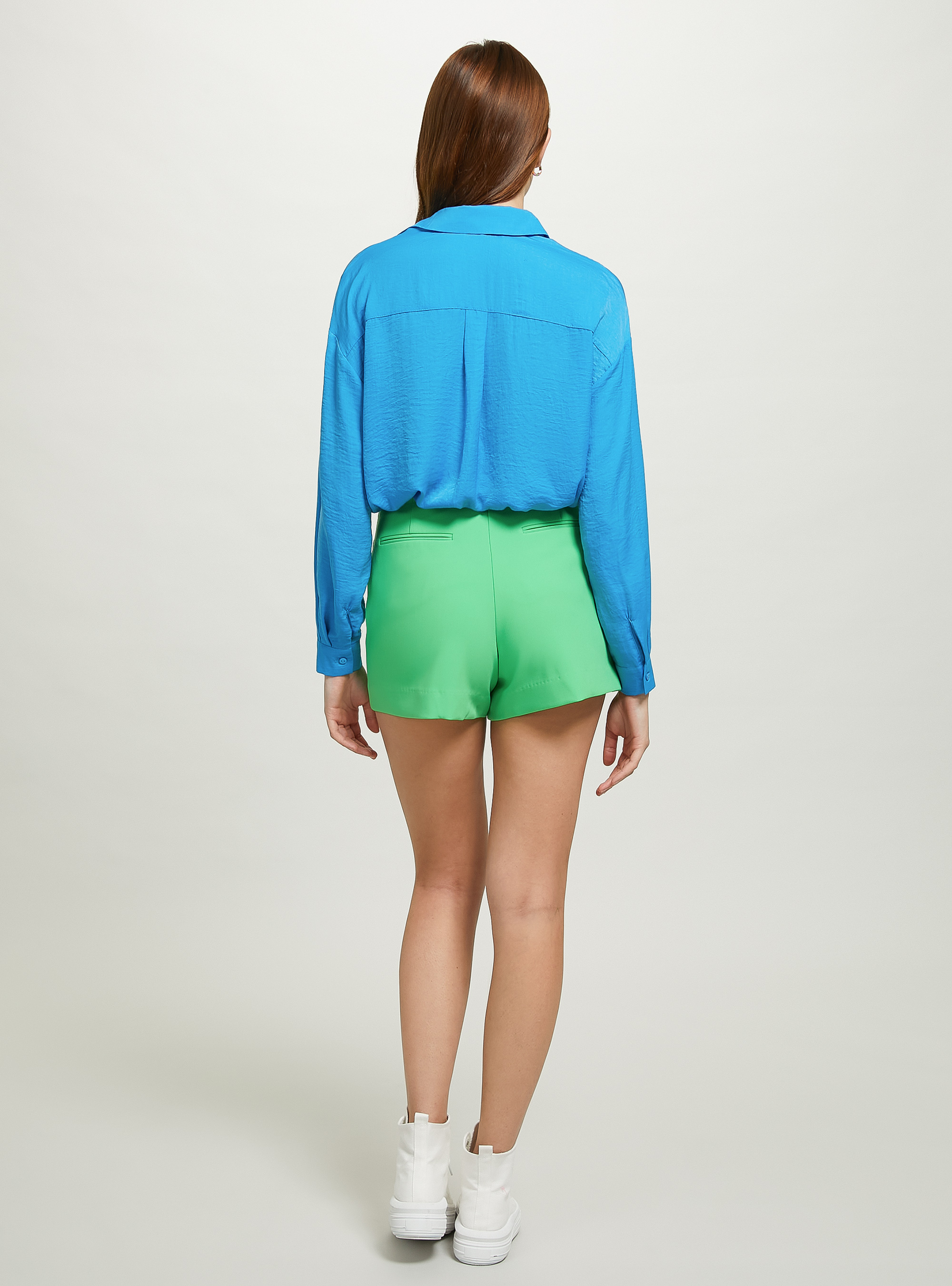 Solid-coloured satin shirt, RY2 ROYALE MEDIUM