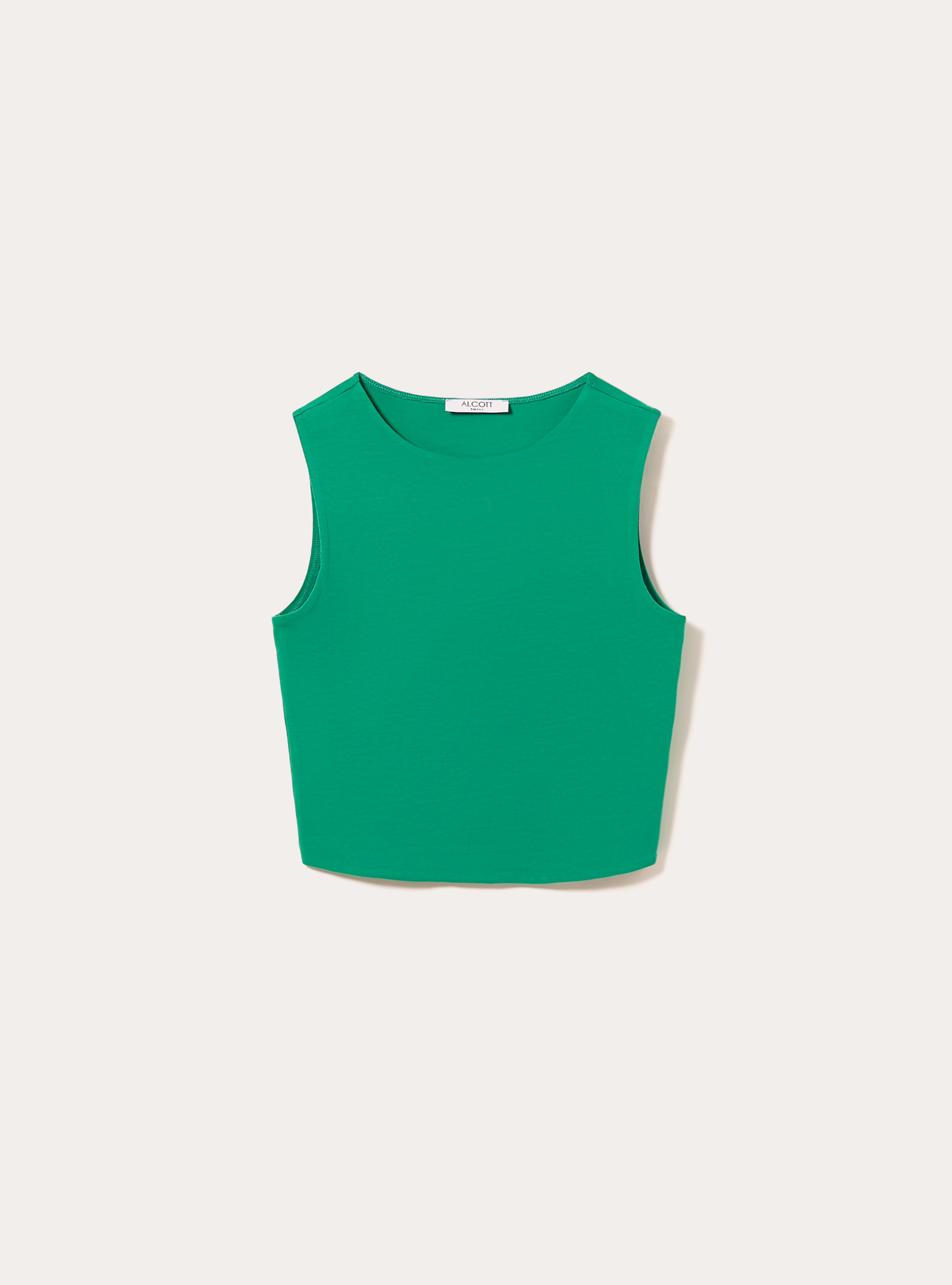 Top basic in cotone elasticizzato, GN2 GREEN MEDIUM