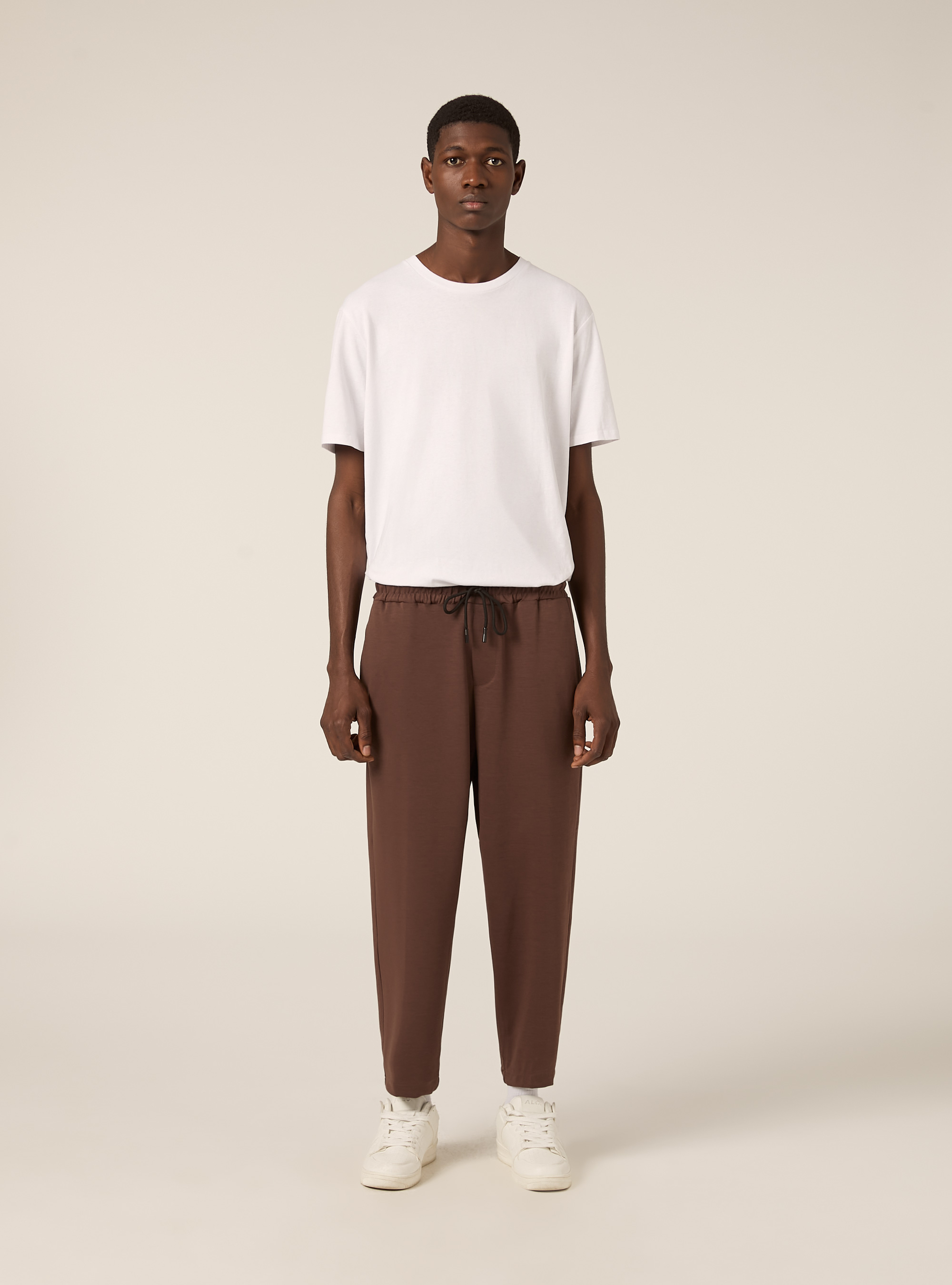 Pantalon jogger carrot fit en néoprène, BR2 BROWN MEDIUM