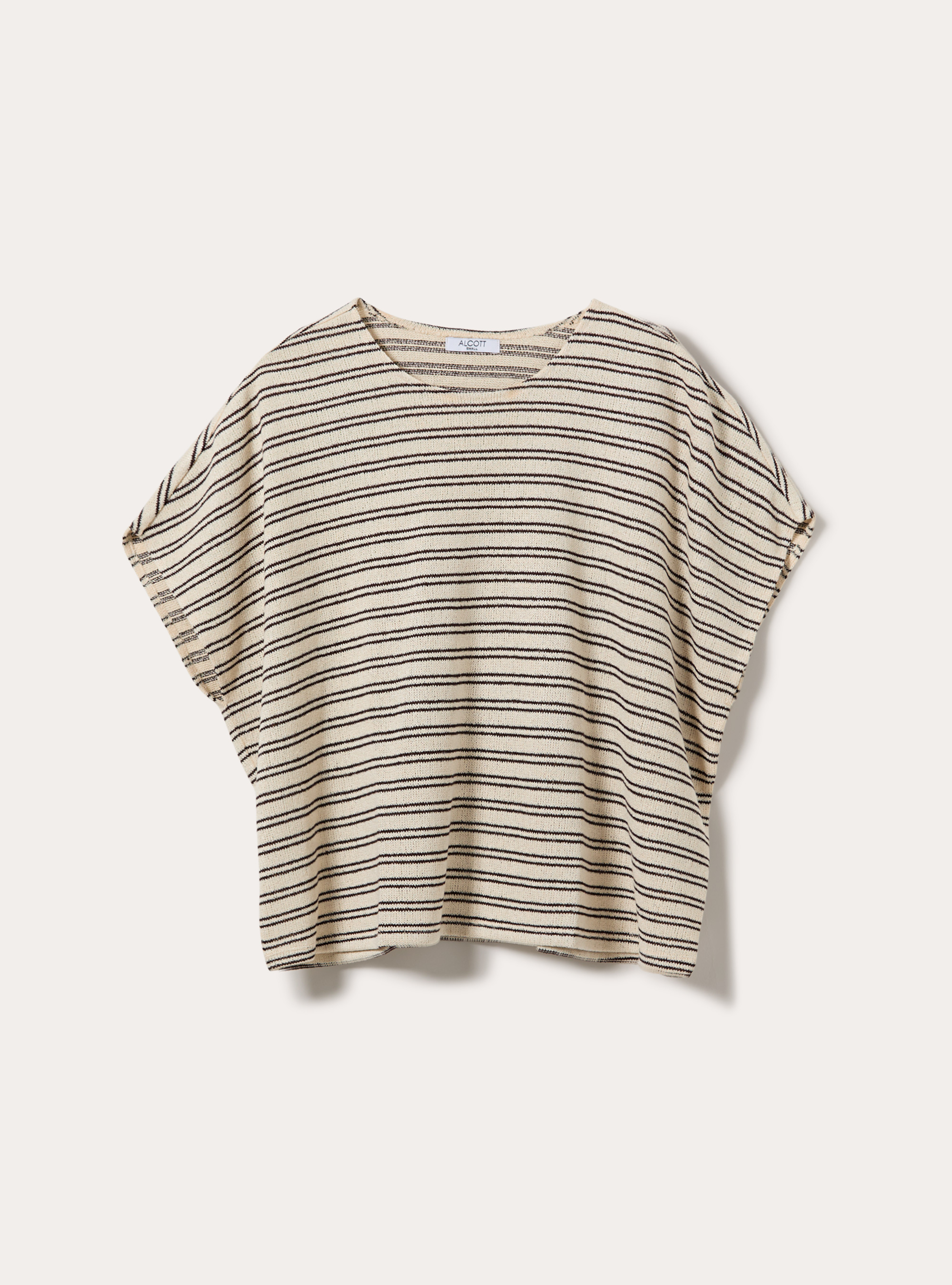 Oversized kurzarm shirt mit crinkle struktur, STRIPES