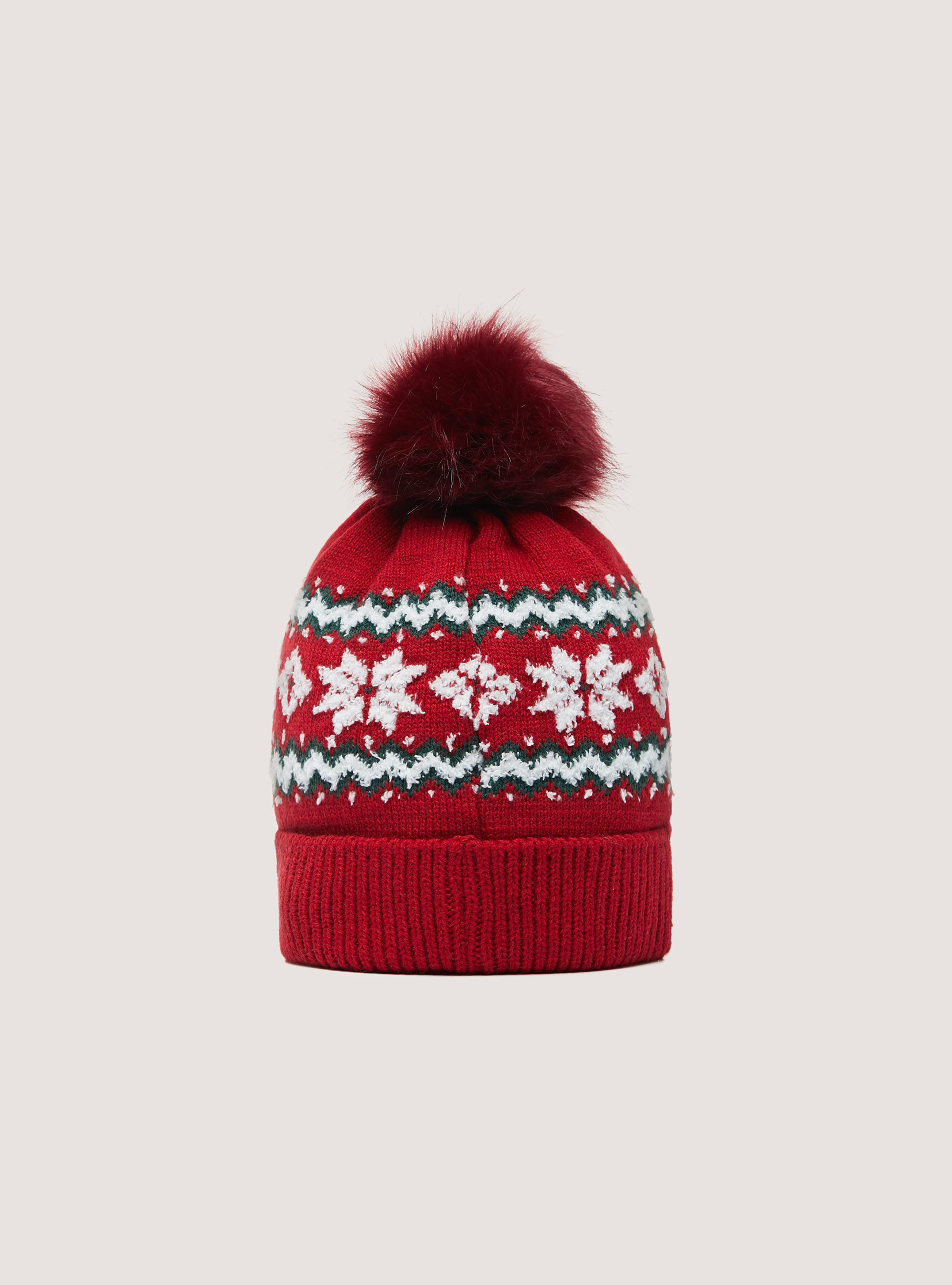 Christmas Collection hat with pom-pom, RD2 RED MEDIUM