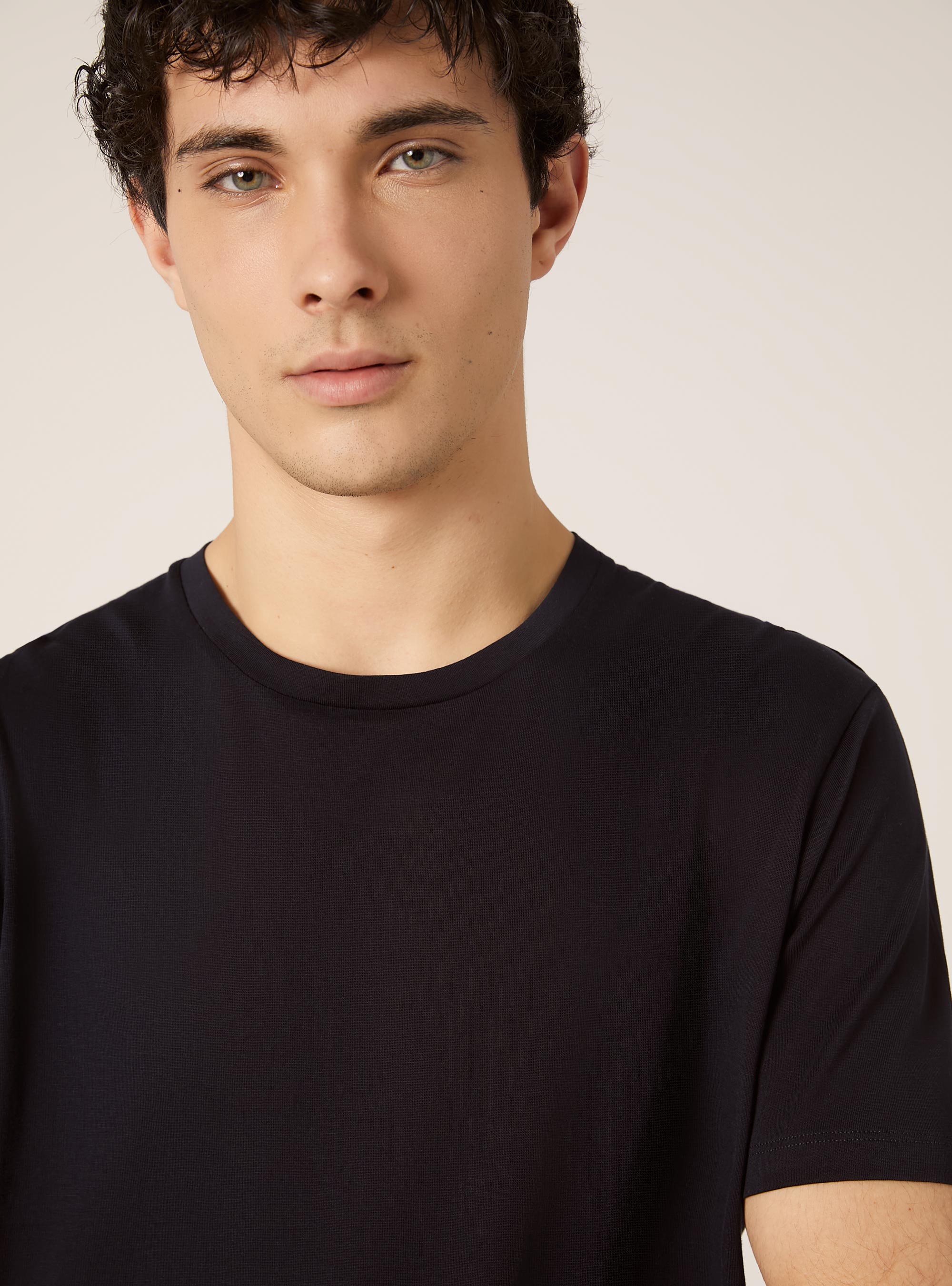 T-shirt en coton Pima sup&eacute;rieur, NA1 NAVY DARK