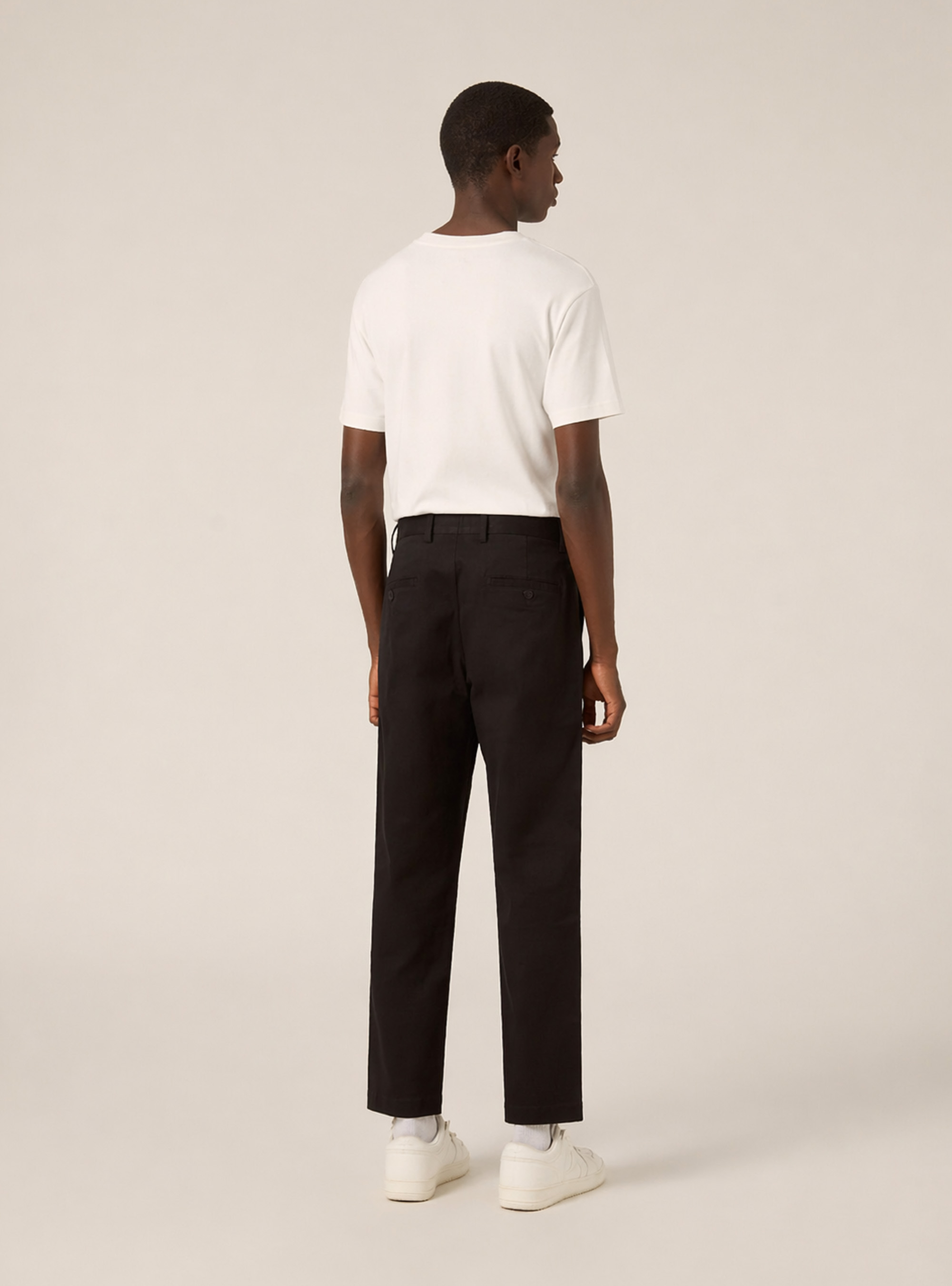 Pantalon chino slim fit en twill stretch, BK1 BLACK