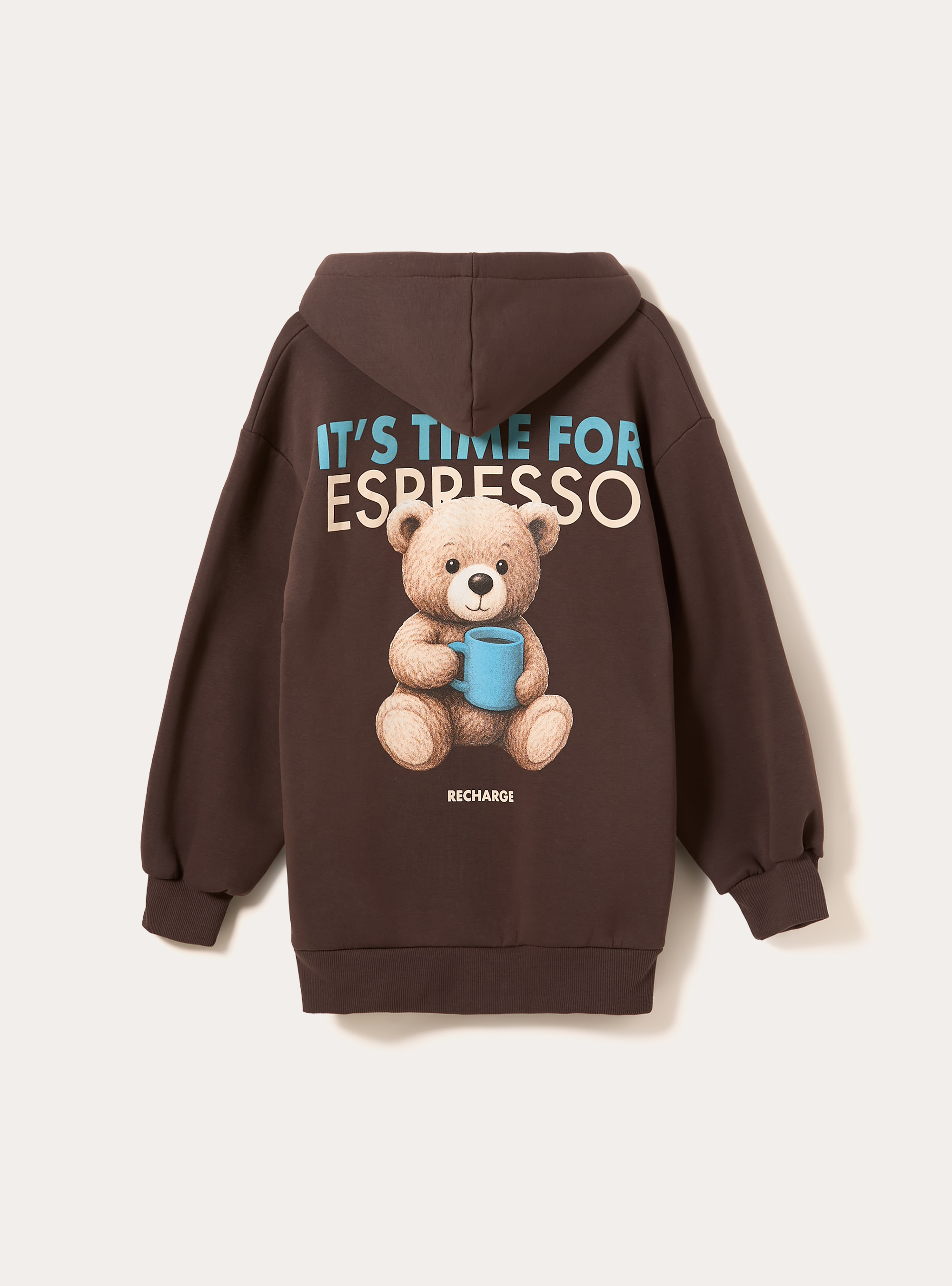 Teddy Print Sweatshirt, BR1 BROWN DARK