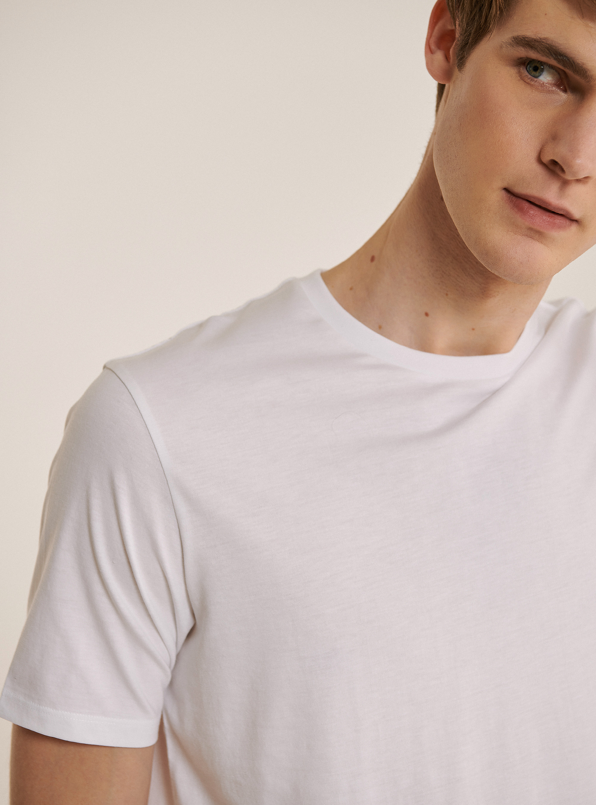 Camiseta b&aacute;sica en algod&oacute;n Pima Superior, WH2 WHITE