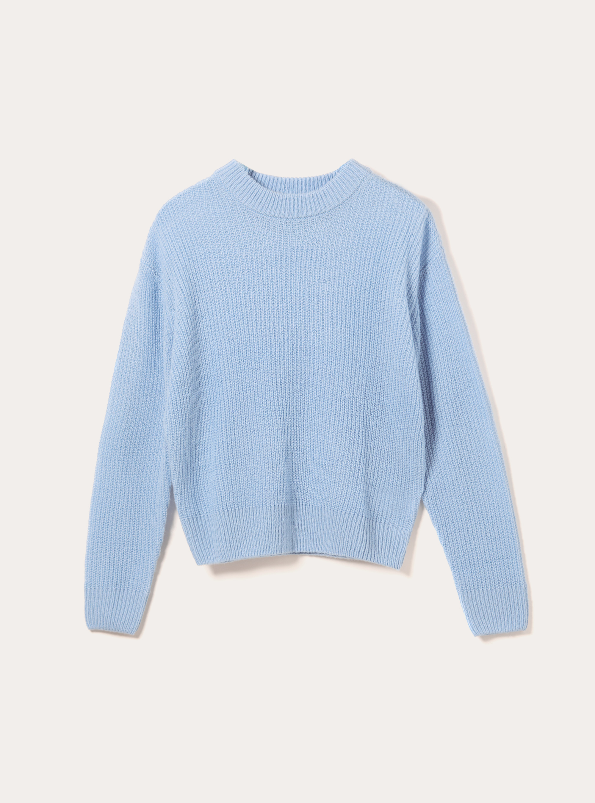 Pullover girocollo tinta unita, AZ2 AZURE MEDIUM