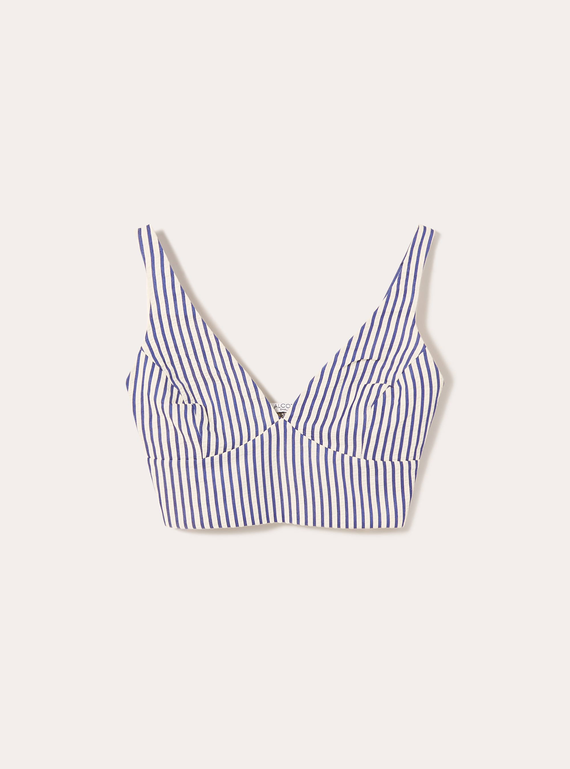 Top a righe con texture stropicciata, STRIPES