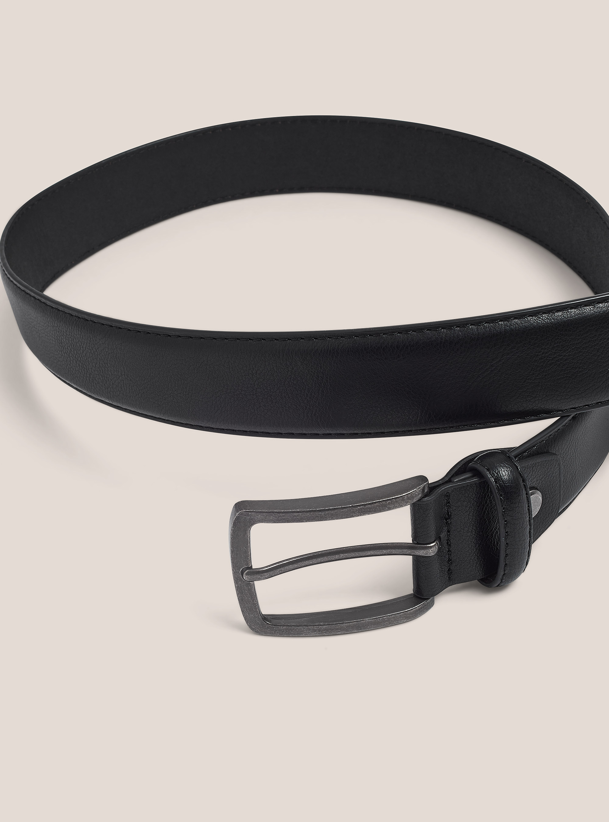 Leather effect belt, BLACK