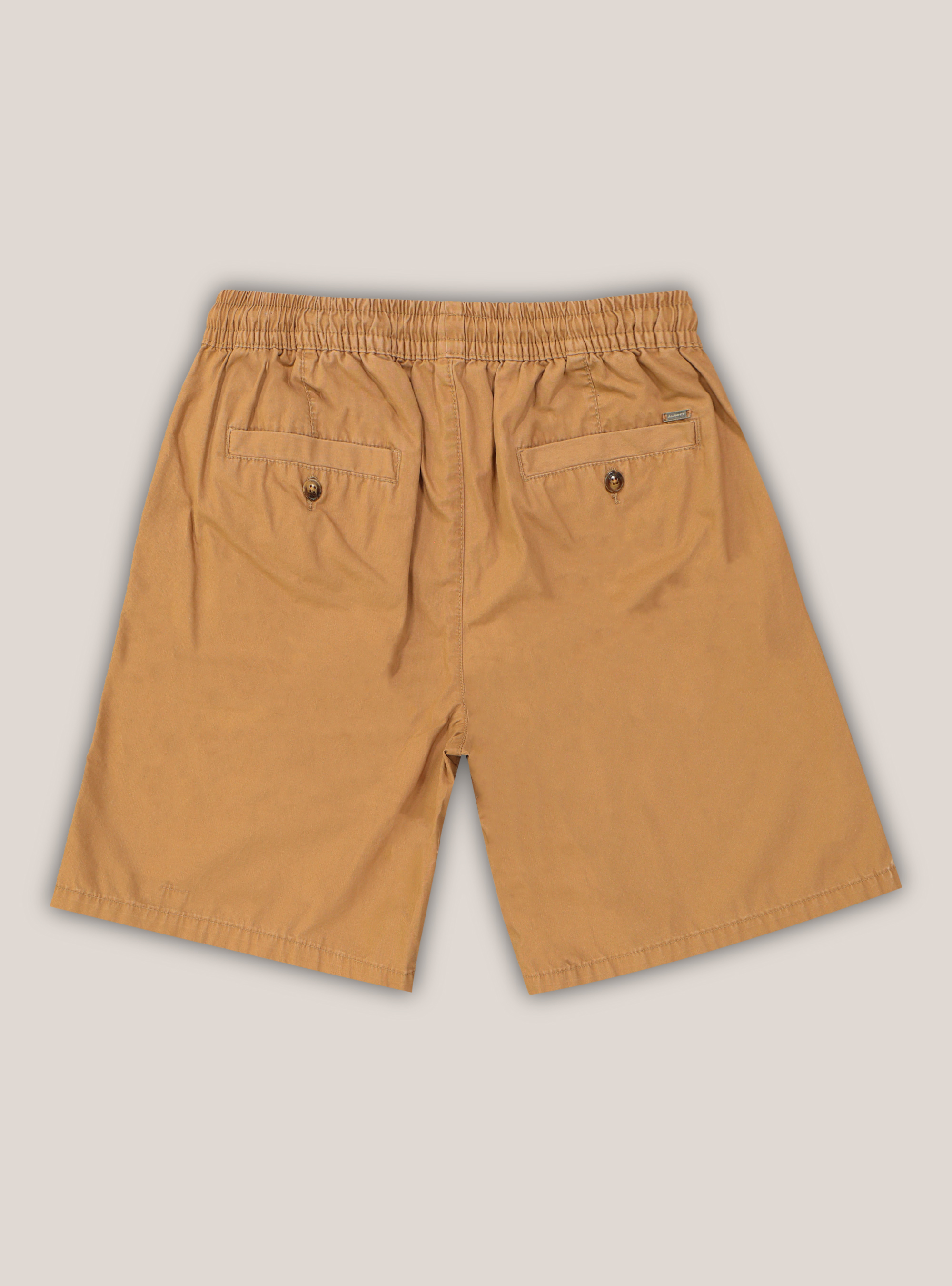 Bermuda in cotone con coulisse, C5527 CAMEL