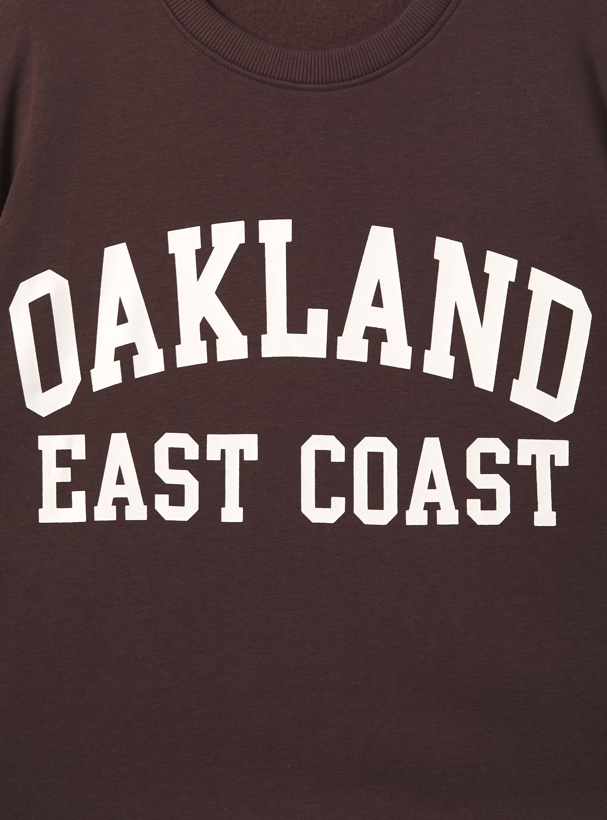 Sudadera college comfort fit de cuello redondo, BR2 BROWN MEDIUM