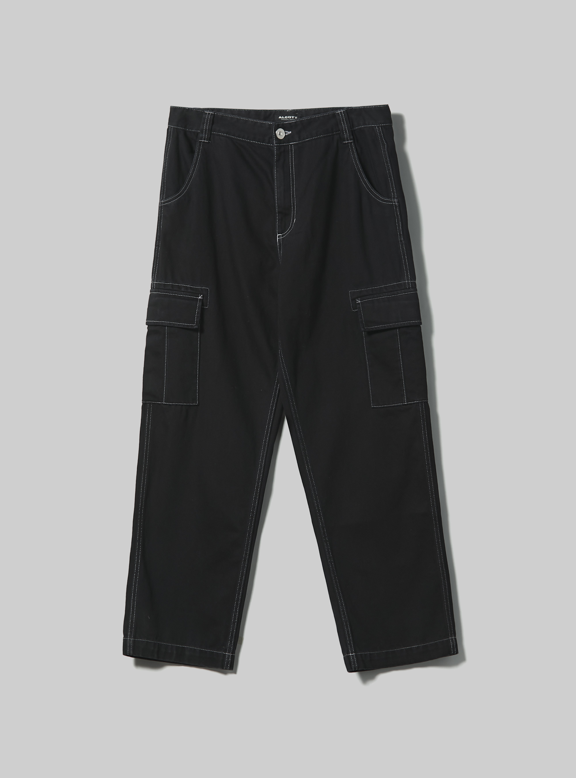 Cargo trousers with contrast stitching, BK1 BLACK