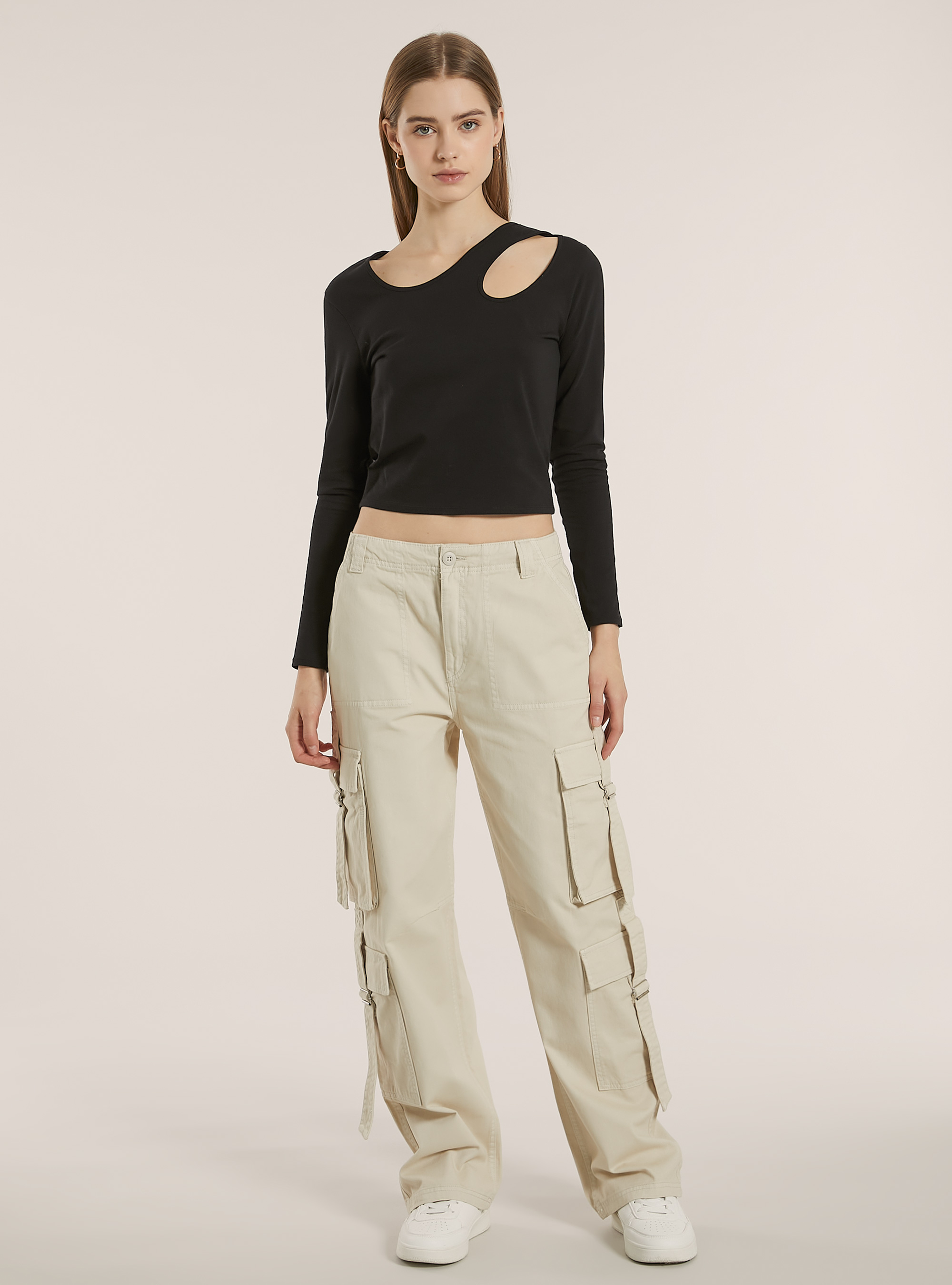 Twill multi cargo trousers, BG3 BEIGE LIGHT