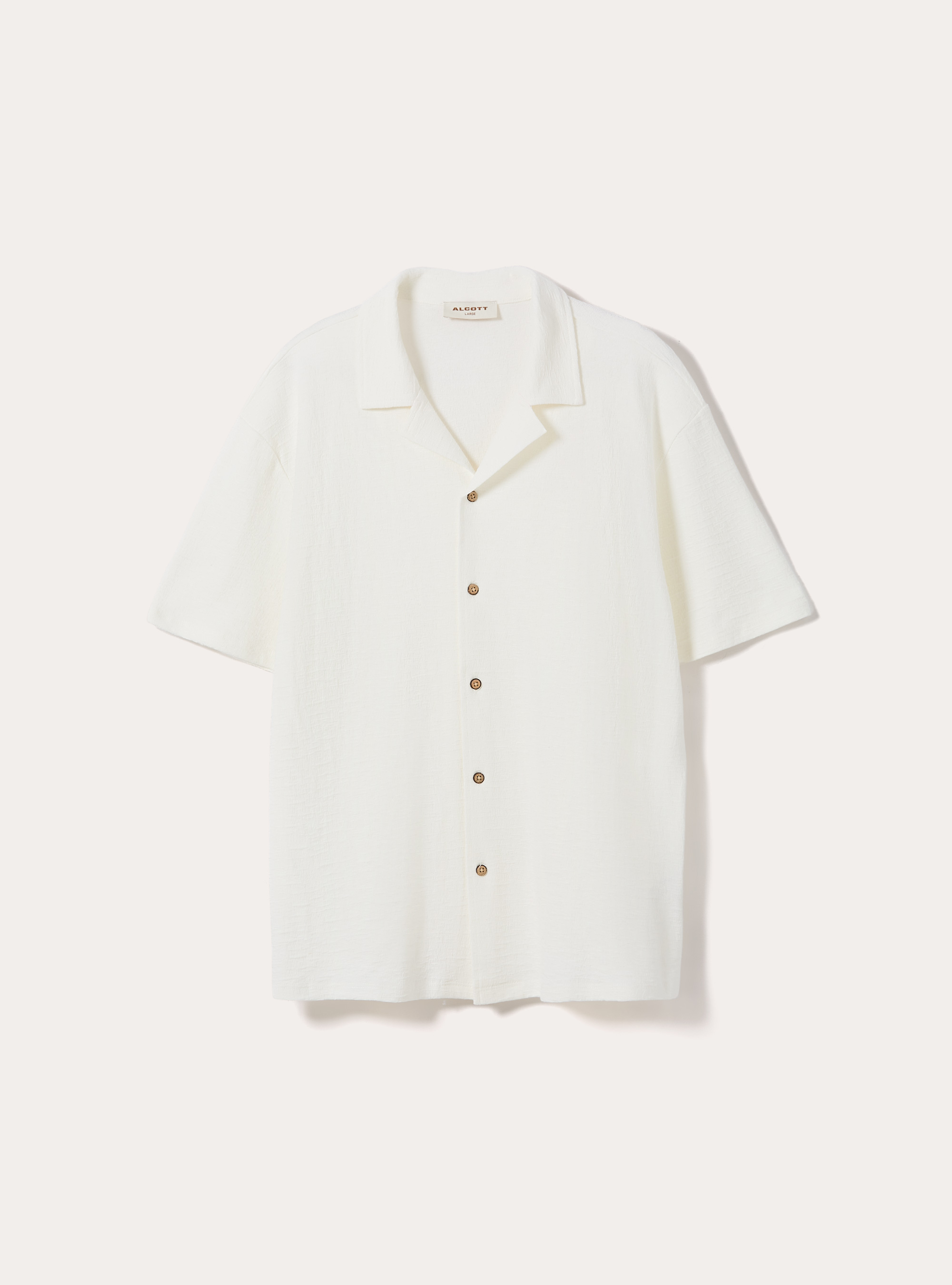 Camicia bowling in jersey texture regular fit, WH2 WHITE