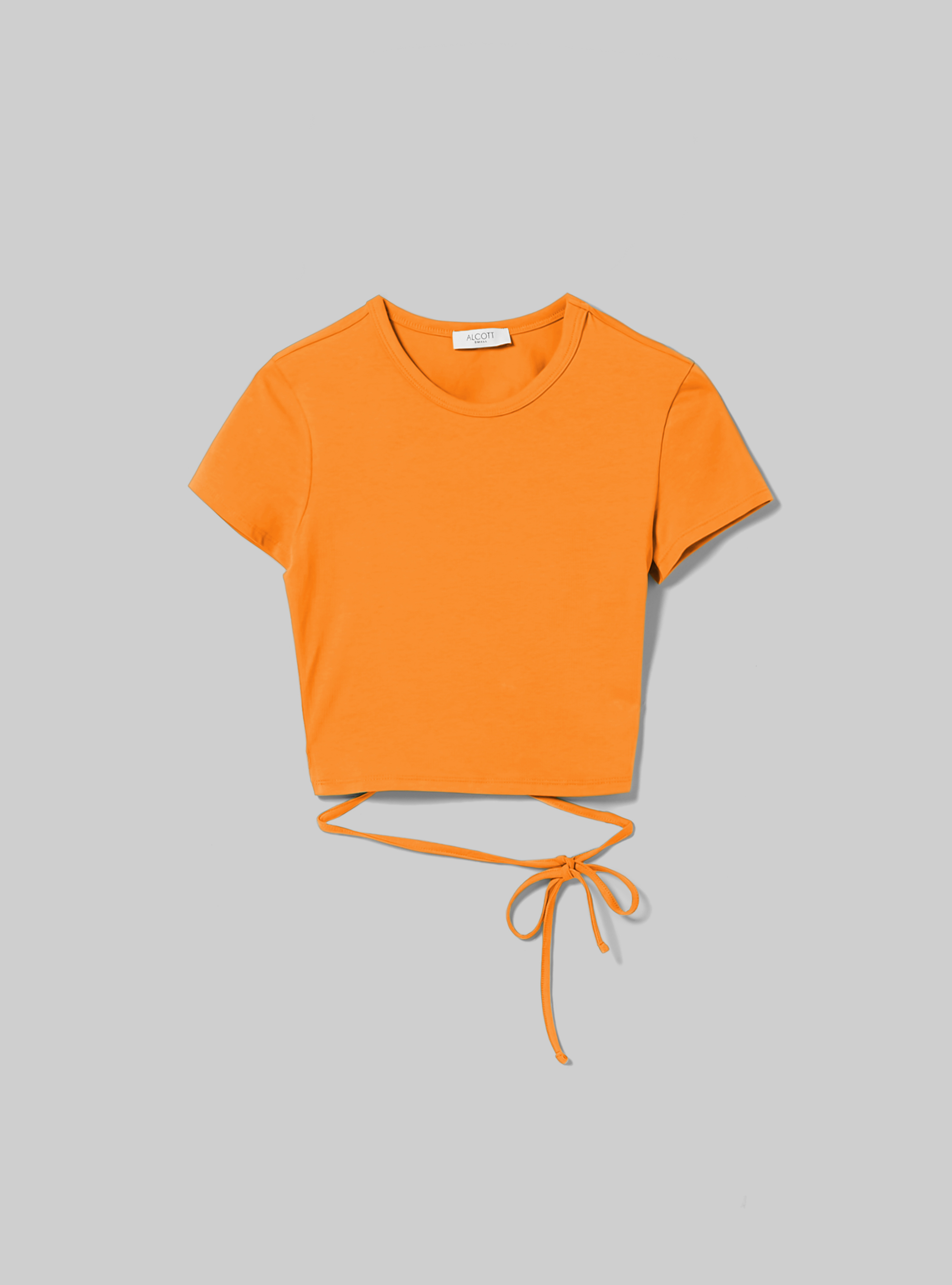 Cropped lace up t-shirt