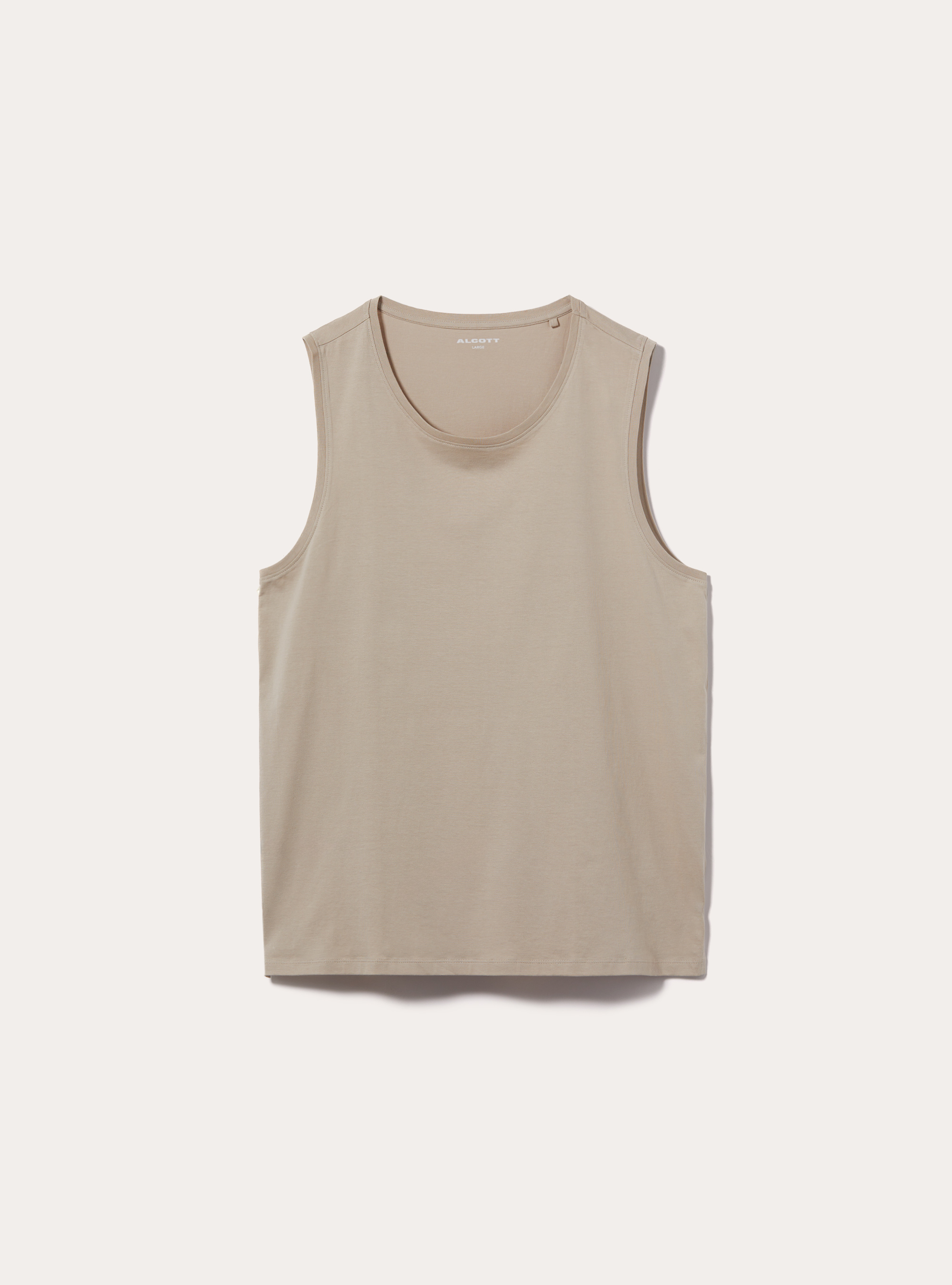 Solid-coloured comfort fit tank top, BG2 BEIGE MEDIUM