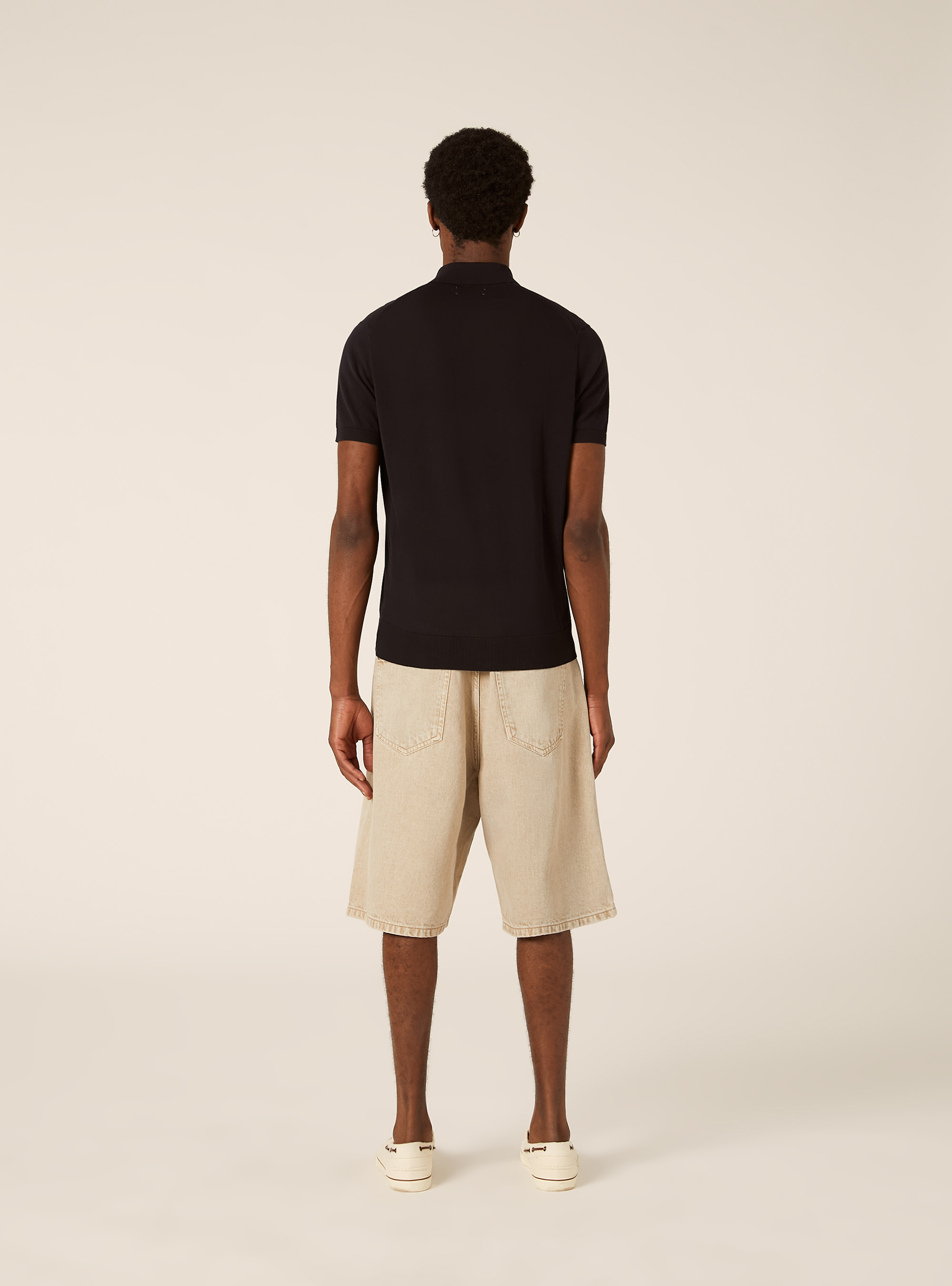 Extrafine cotton knit polo shirt, NA1 NAVY DARK