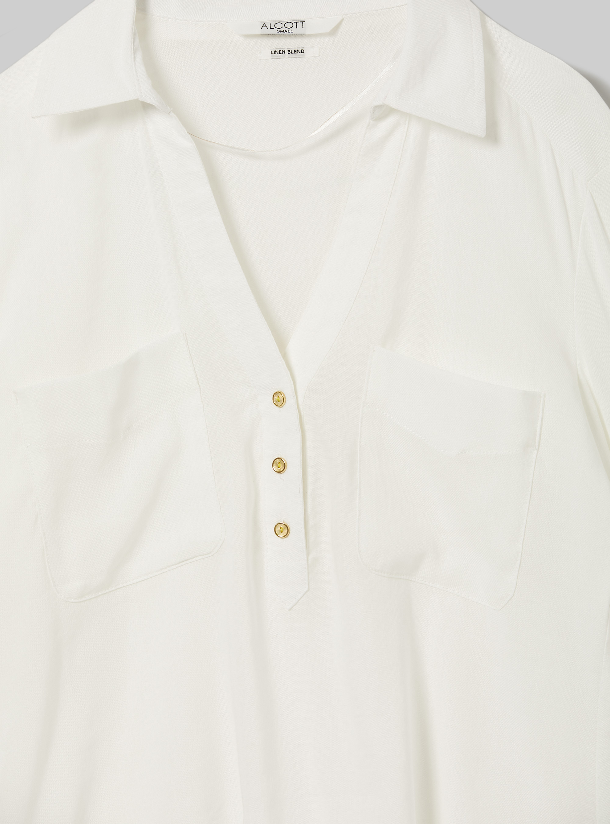 Linen-blend blouse, WH2 WHITE