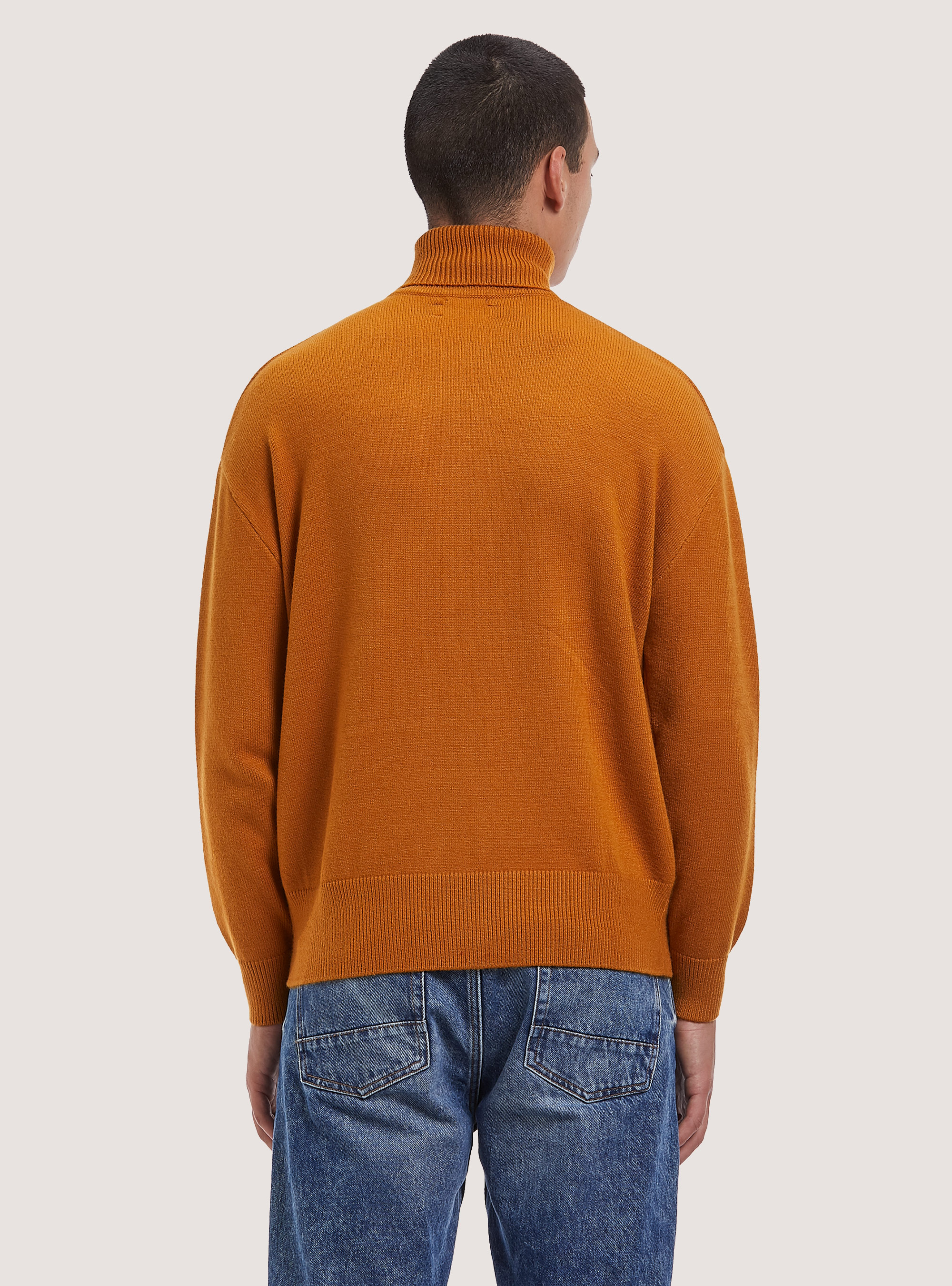 Pullover morbido collo alto boxy fit elasticizzato, SE3 SENAPE LIGHT