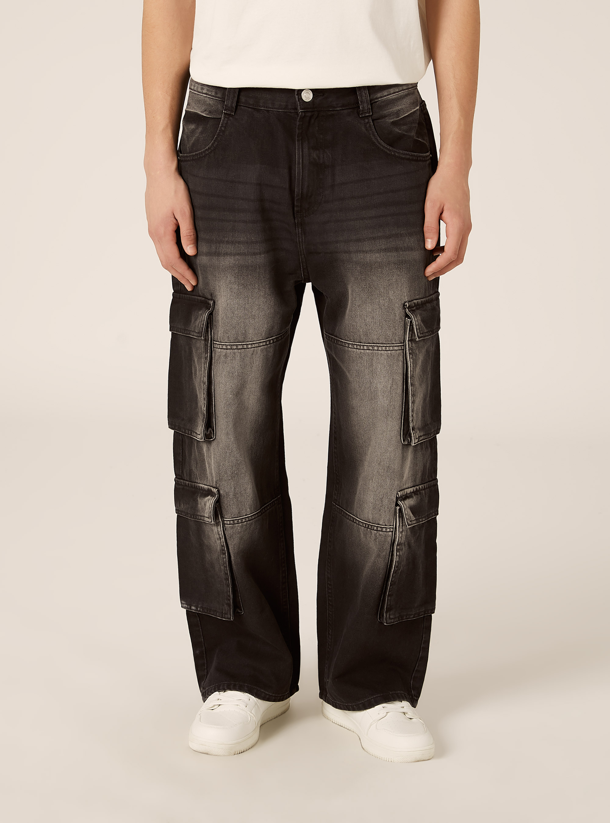 Jeans cargo, D000 BLACK