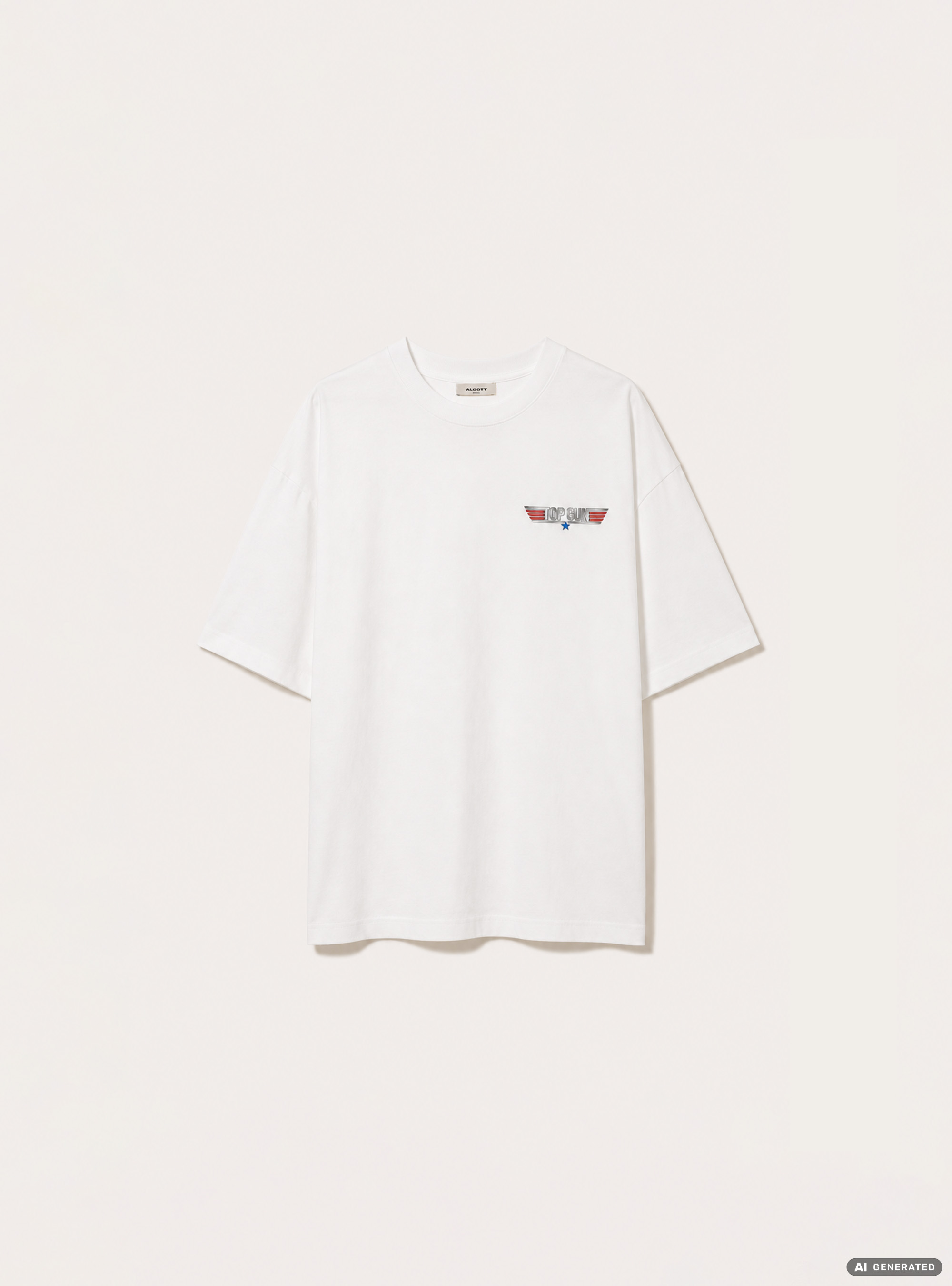 Licenza top gun t-shirt boxy, WH3 WHITE