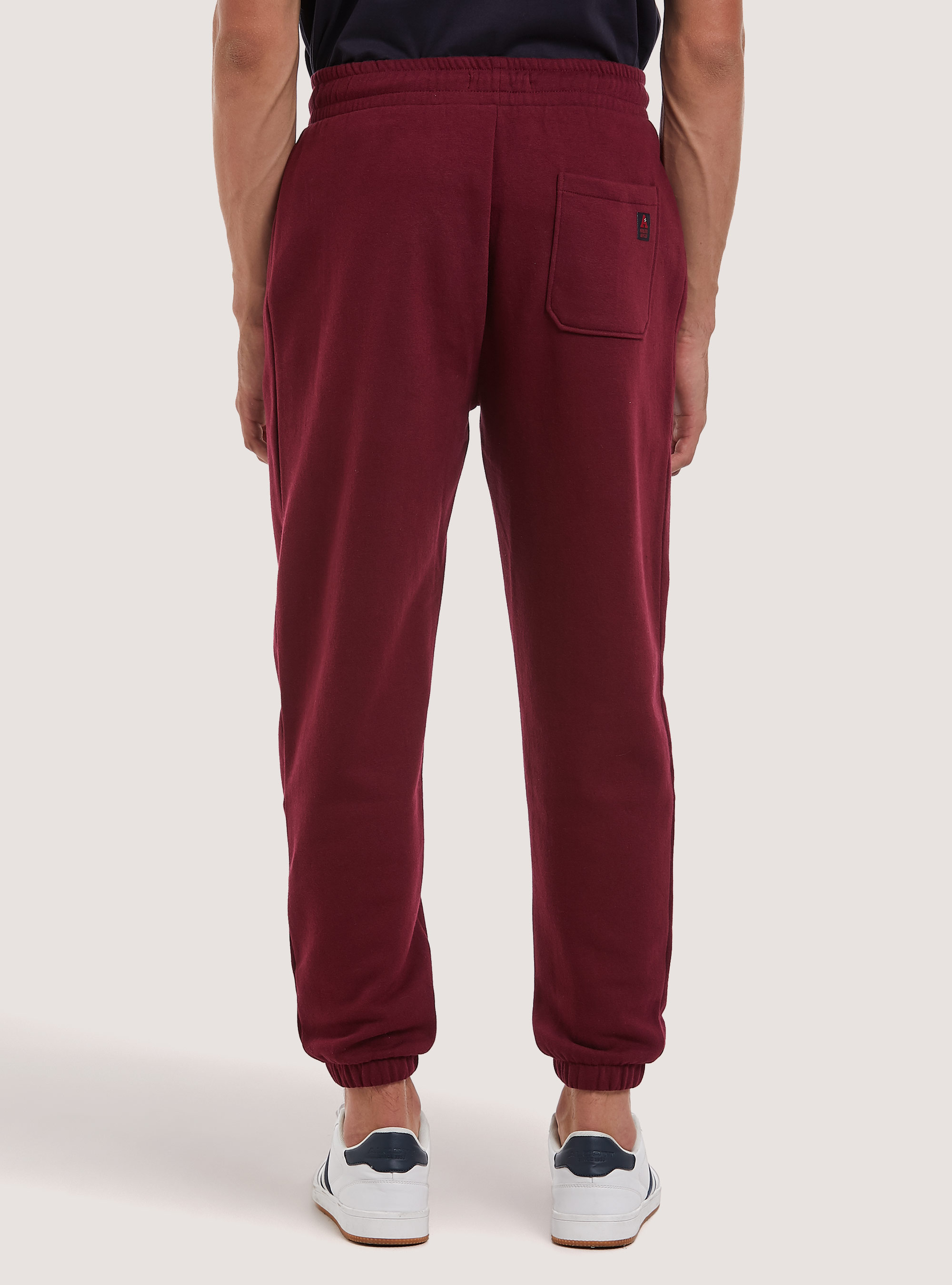 Pantalones jogger con parche universitario, BO2 BORDEAUX MEDIUM