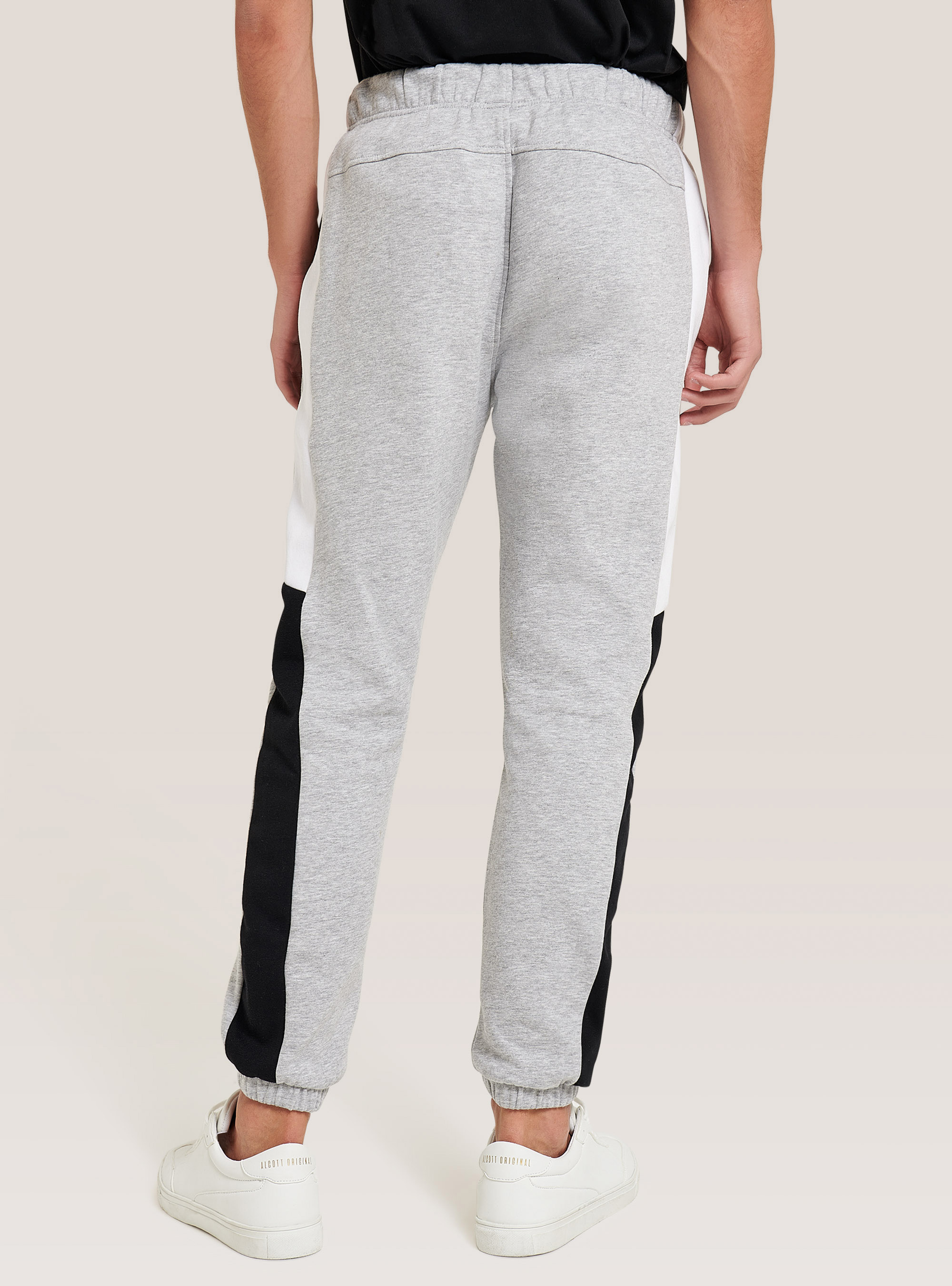 Plush trousers with print, LIGHT GREY MELANGE