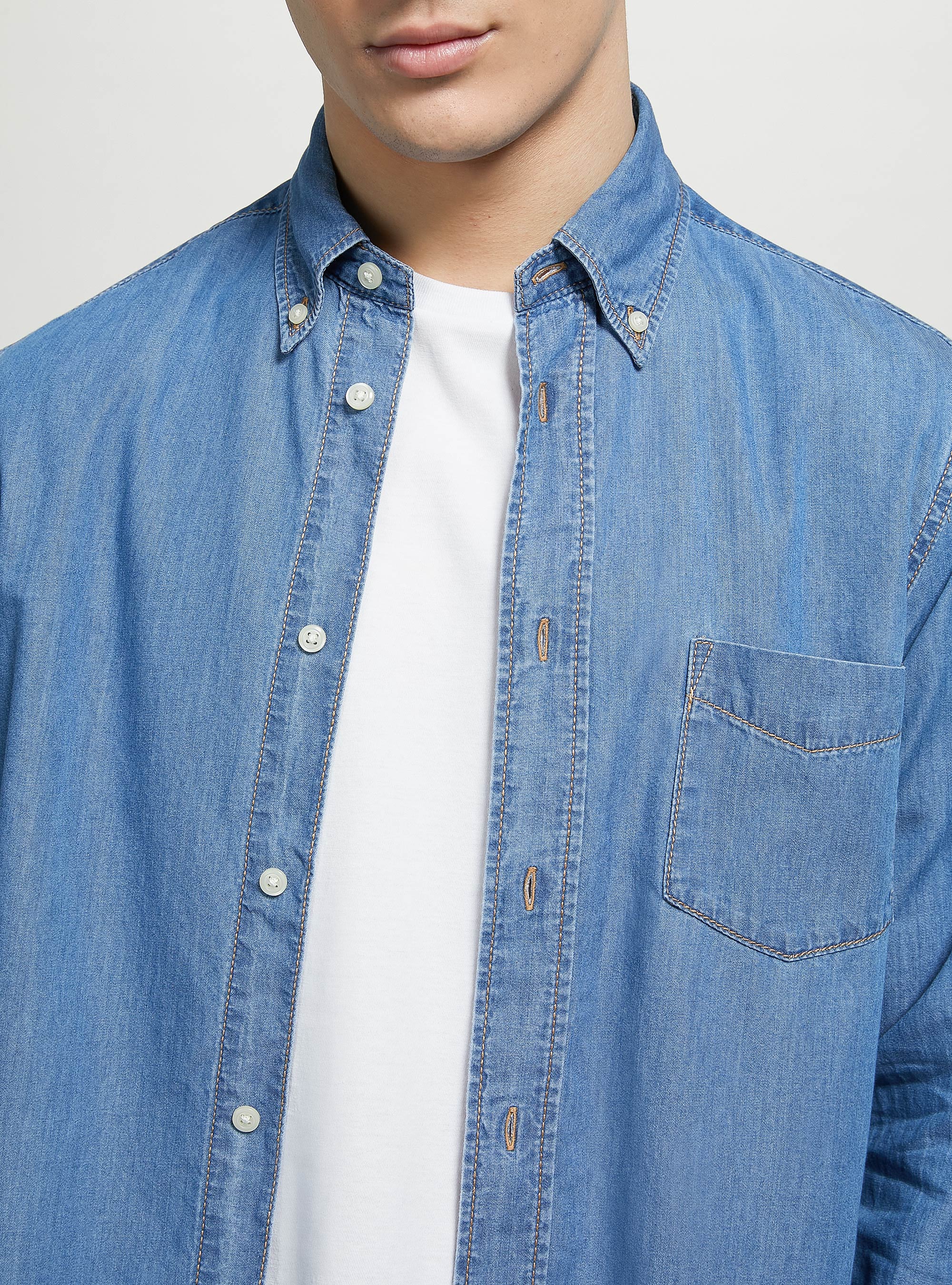 Chemise en jean, D003 MEDIUM BLUE