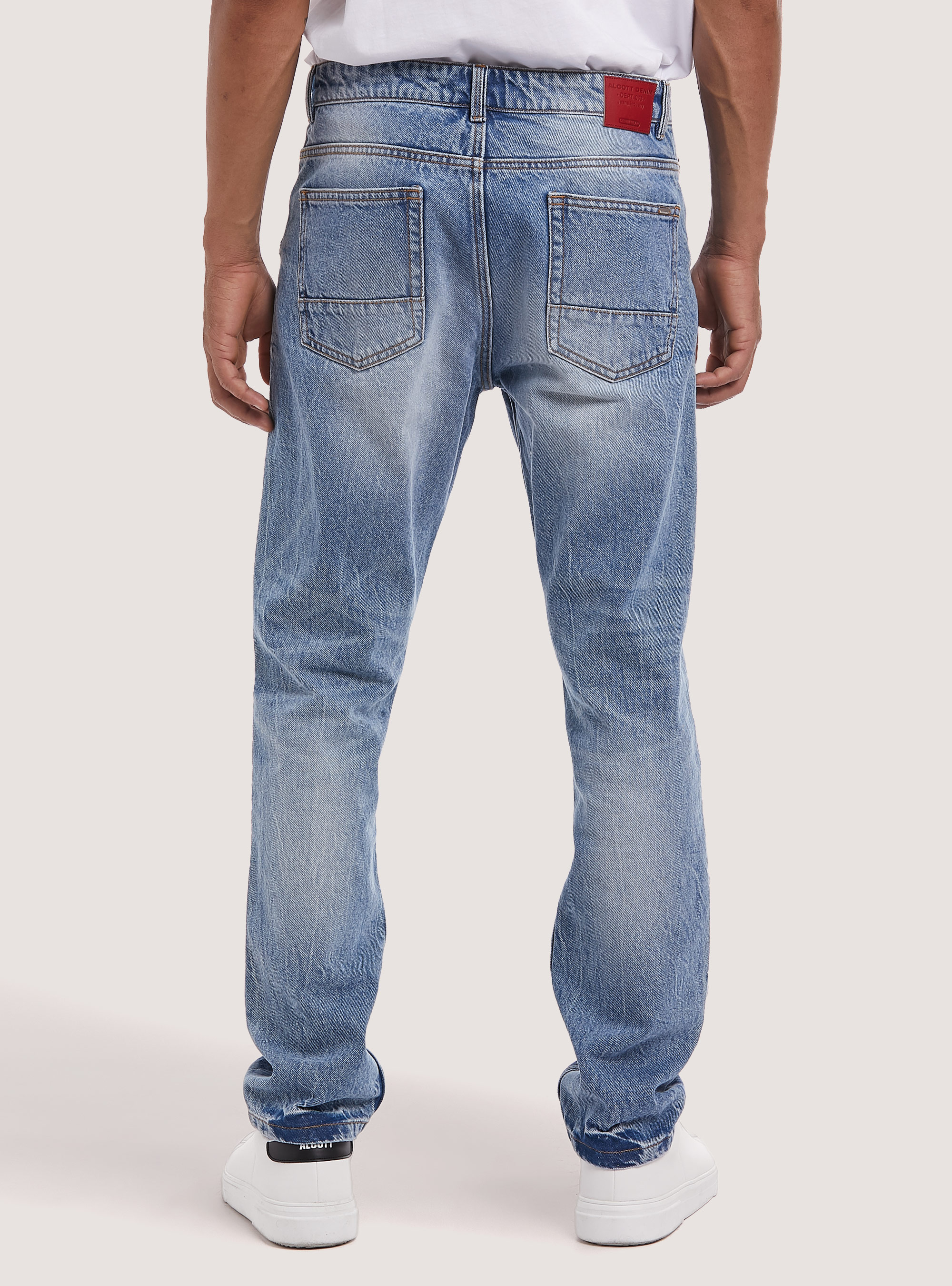 Straight Fit Cotton Jeans, D005 LIGHT BLUE