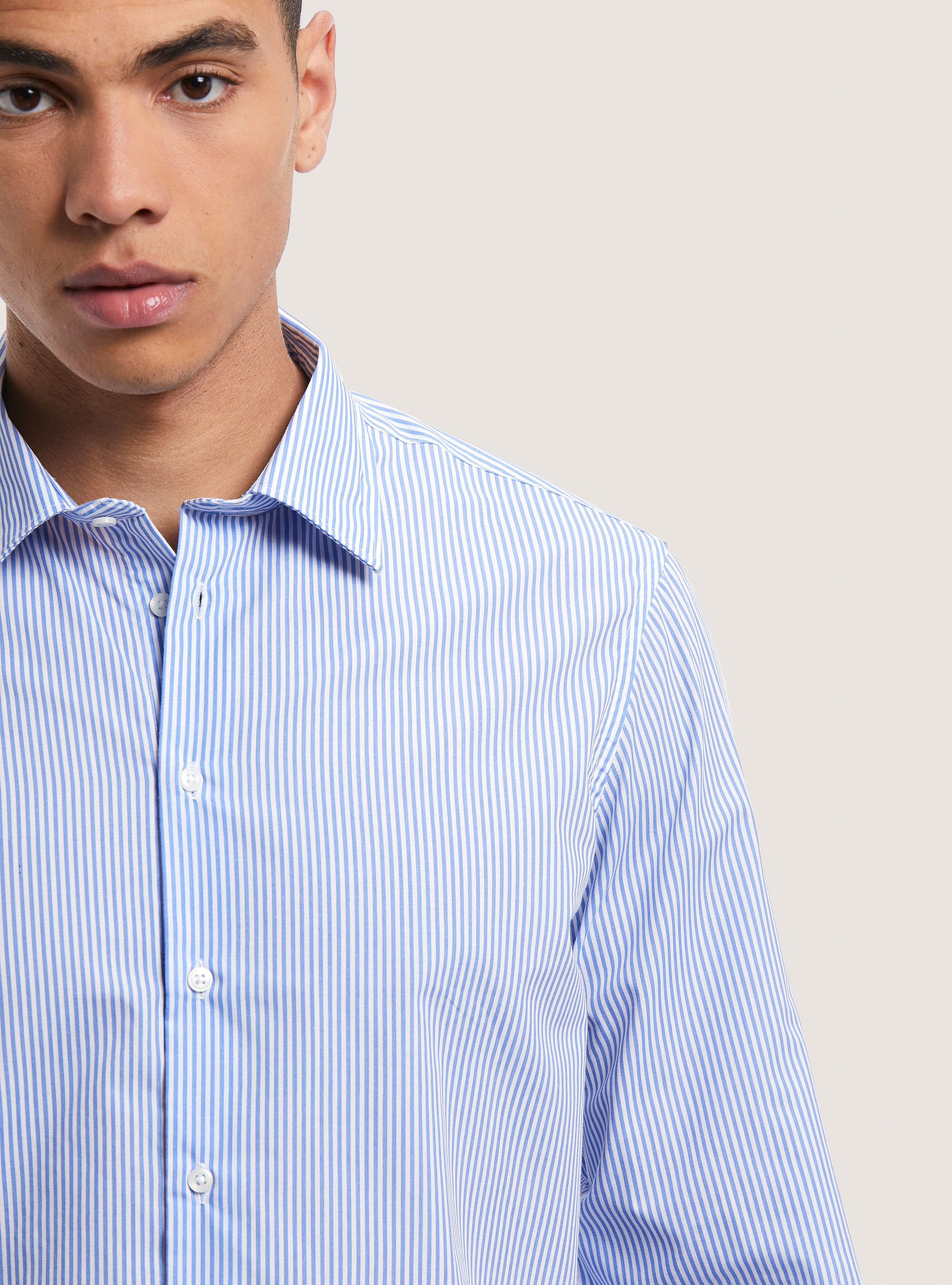 Camicia rigata a maniche lunghe, STR5 RIGA AZZURRA