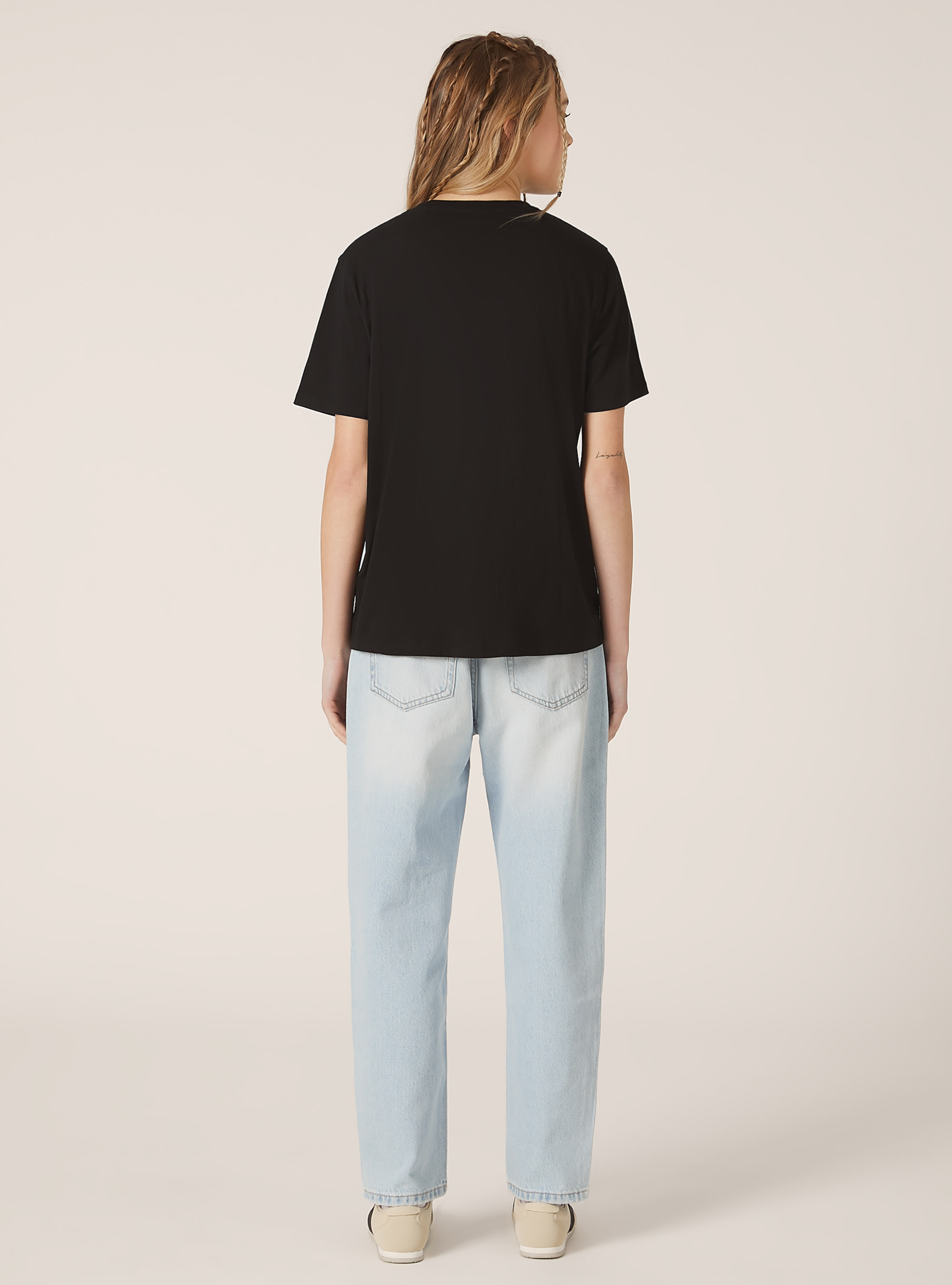 Crew-neck cotton T-shirt, BK1 BLACK